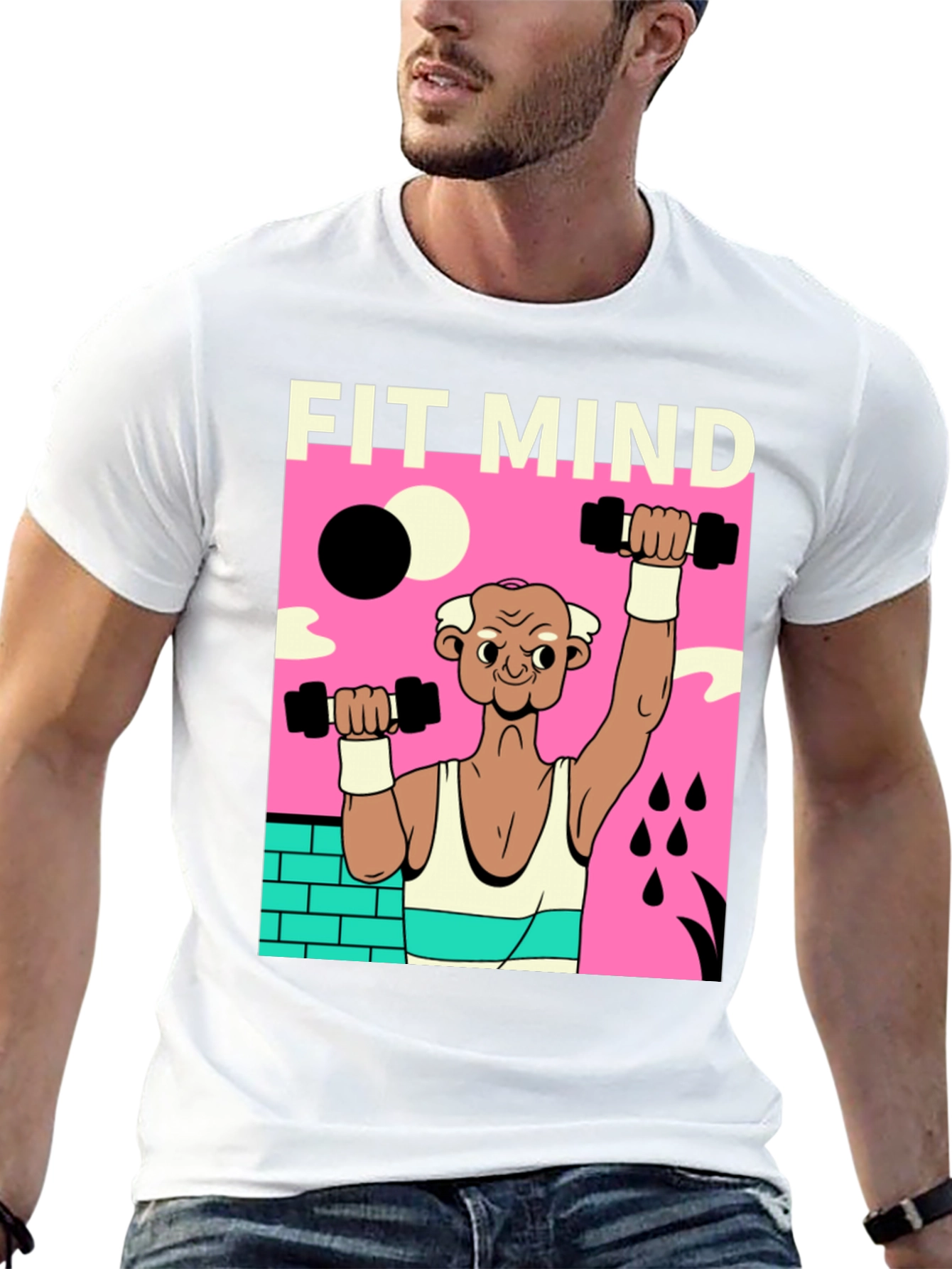 Fit Mind Black T-Shirt - Workout Graphic Tee