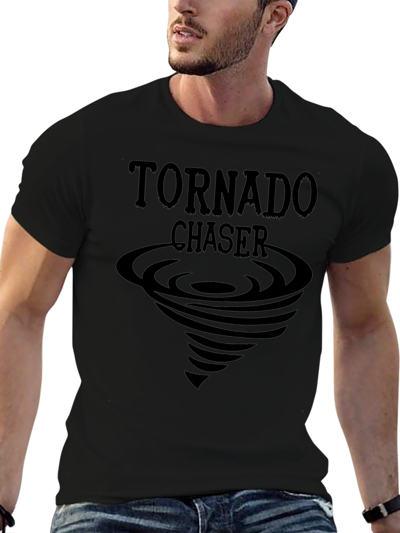 Tornado Chaser Black Cotton Graphic T-Shirt