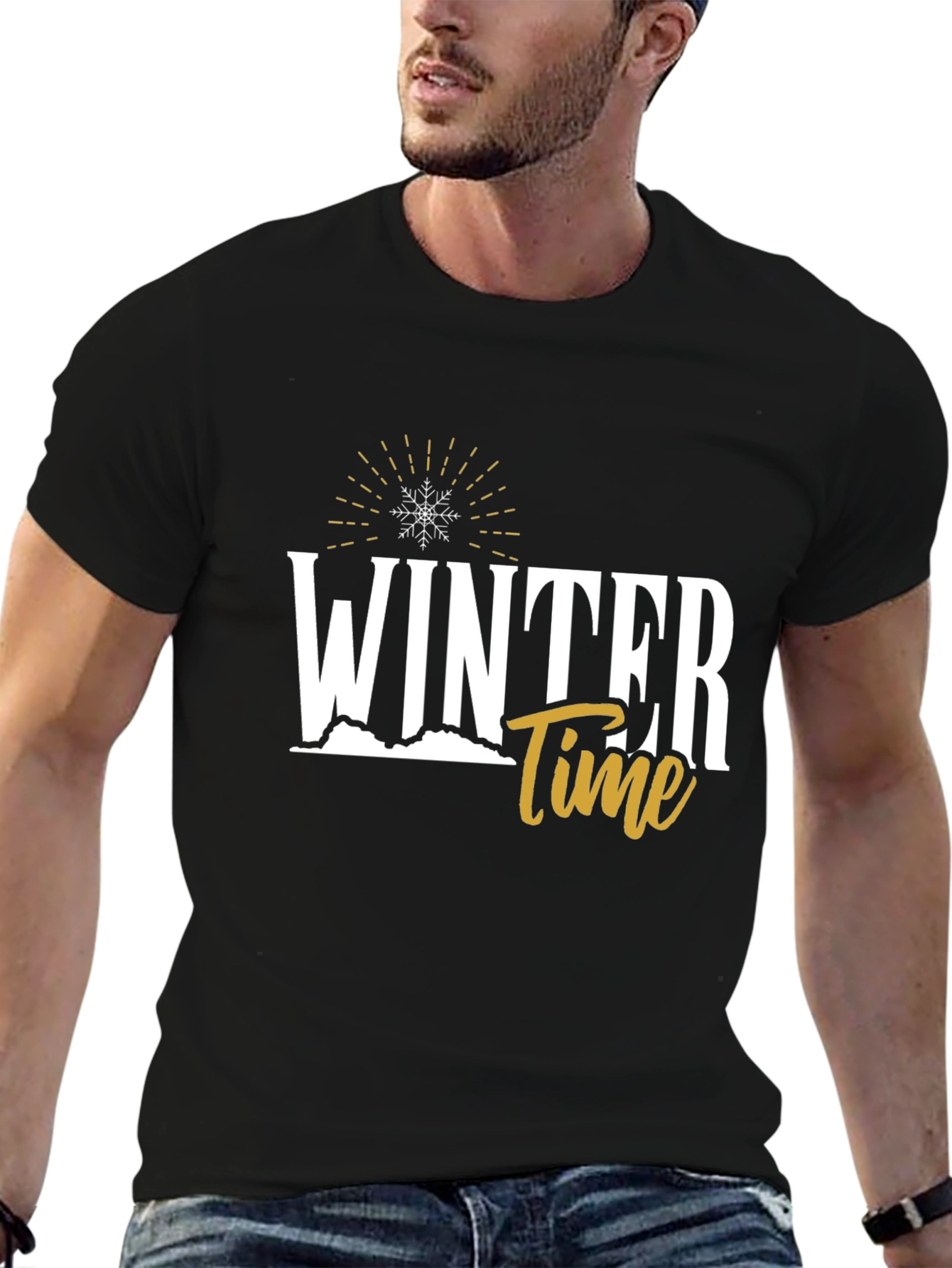 Winter Time Graphic Tee - Black Unisex T-Shirt