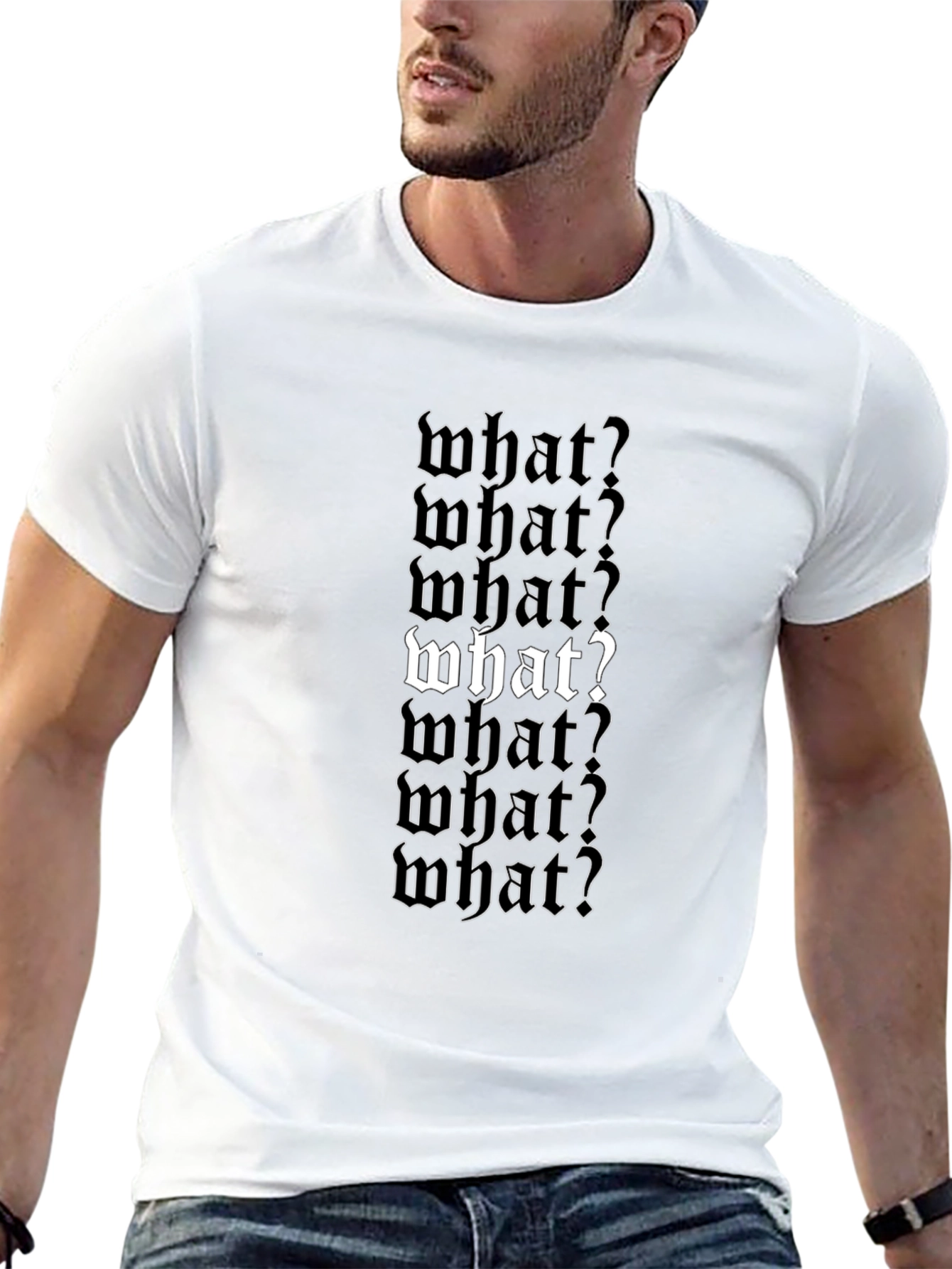 Edgy What? Gothic Text Black T-Shirt