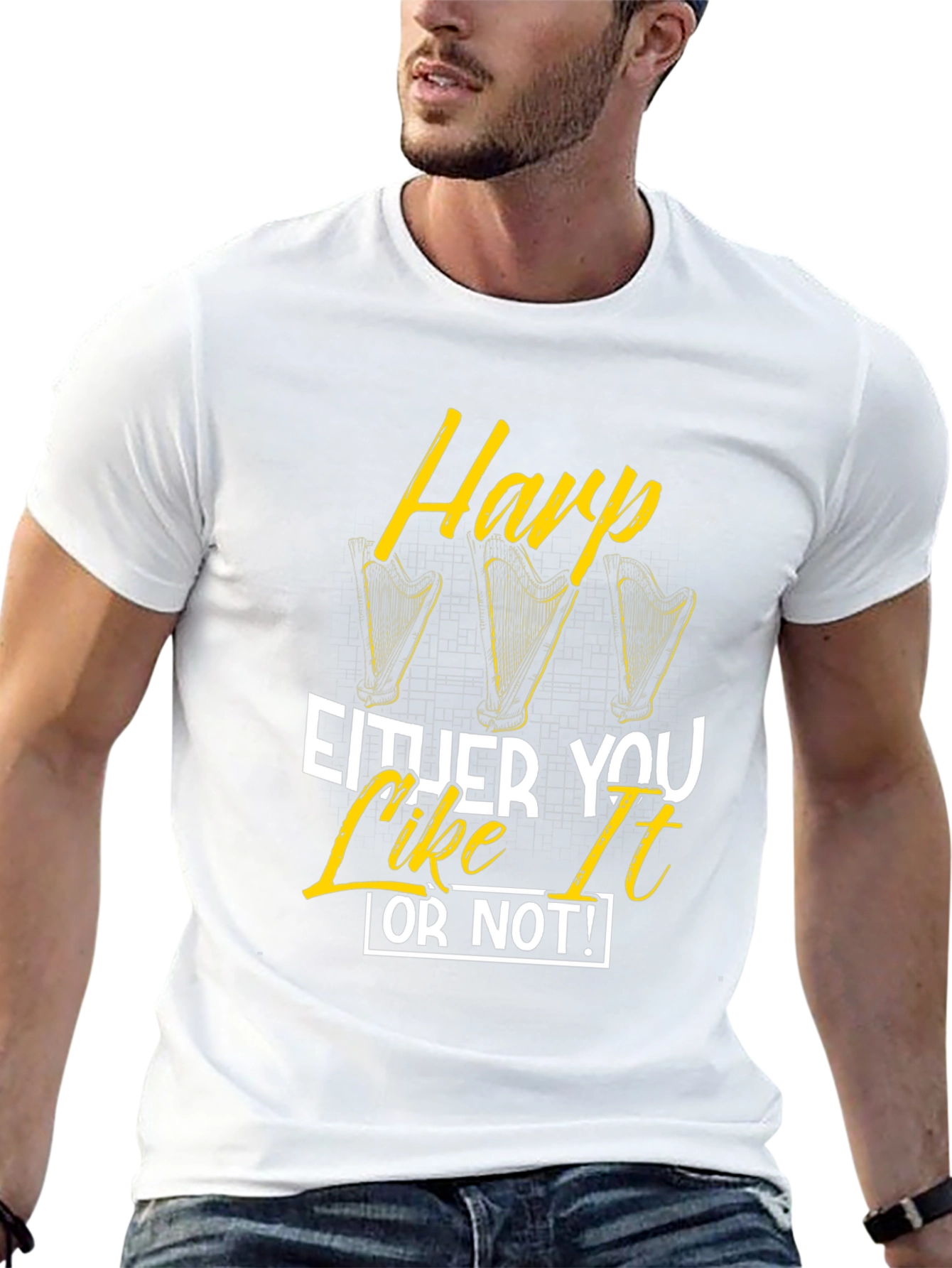 Harp Like It Or Not Black Graphic Tee