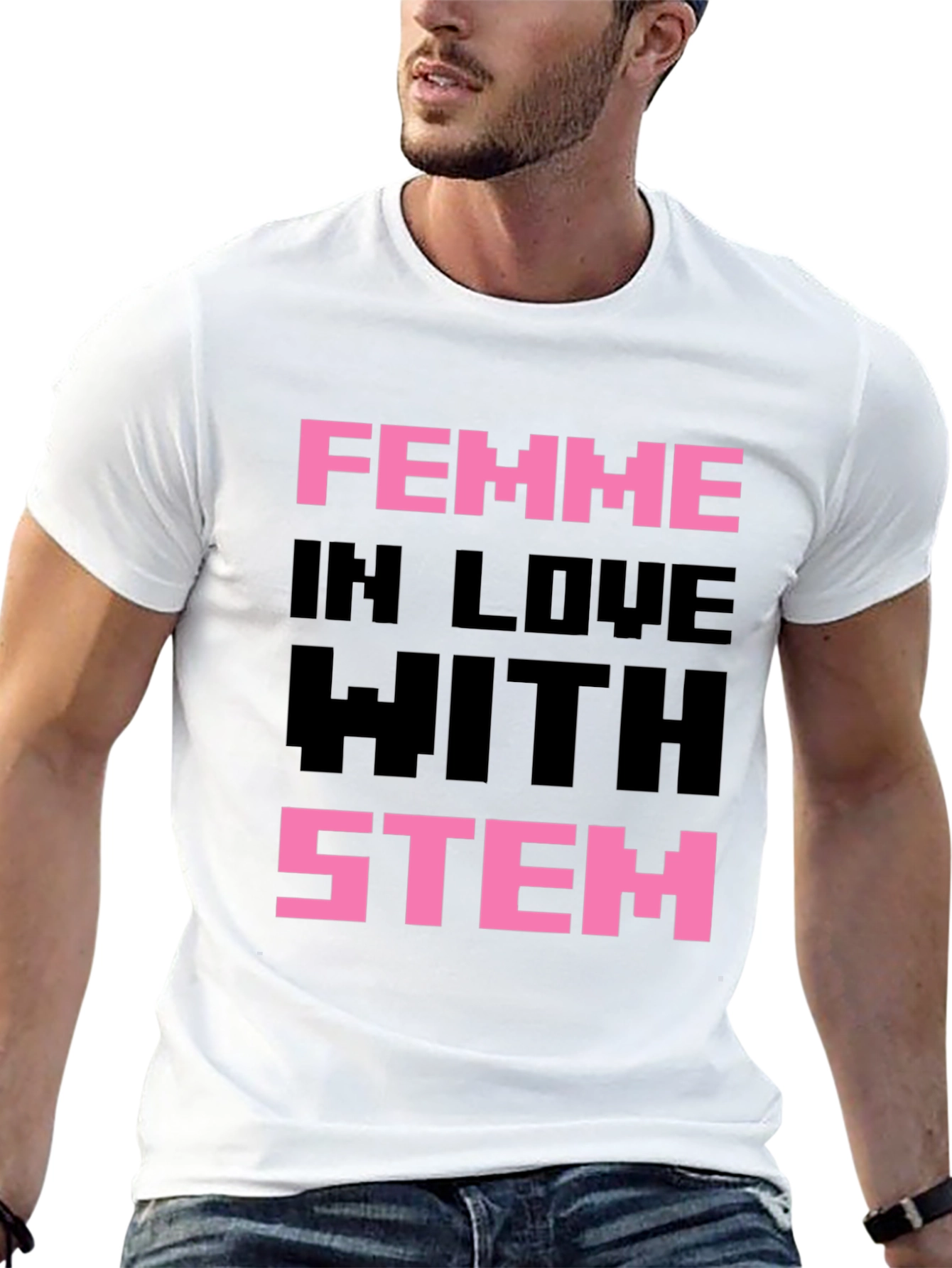 Femme in Love with STEM Black T-Shirt