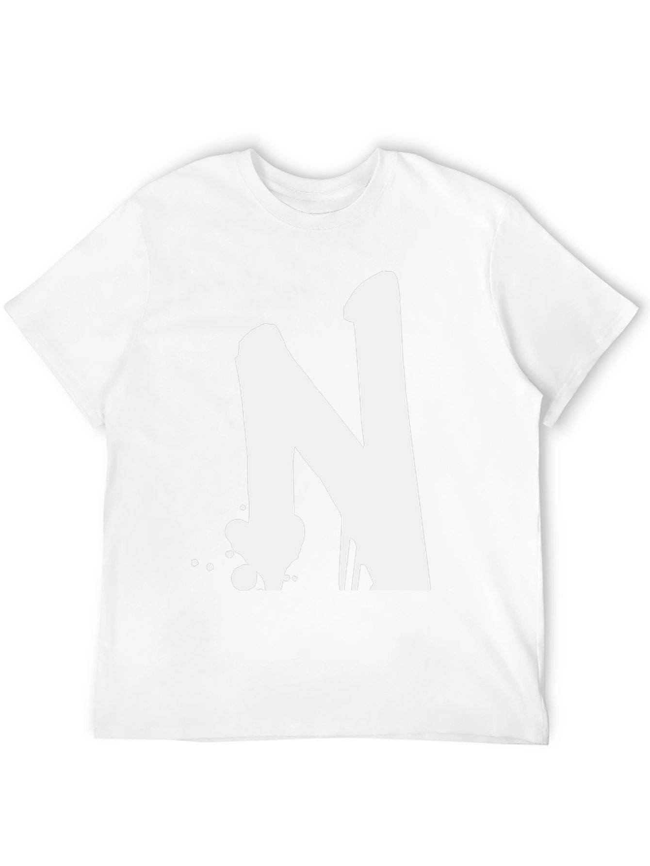 Bold Letter N Graphic T-Shirt - Casual Style