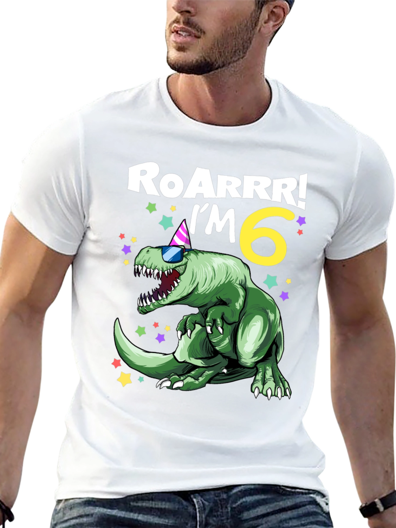 Roarrr Im 6 Dinosaur Birthday T-Shirt