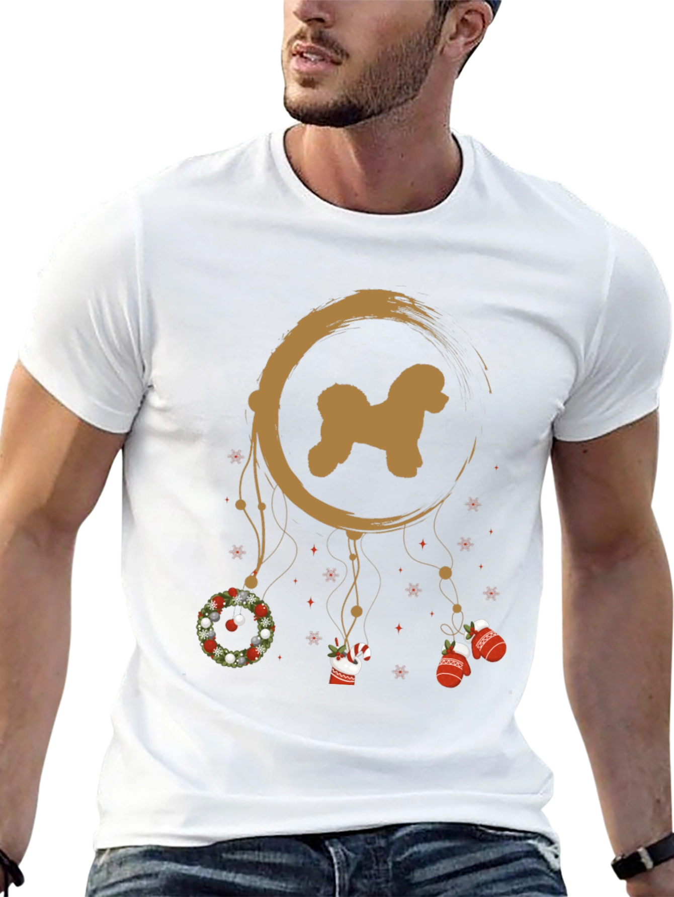 Christmas Poodle Dreamcatcher T-Shirt