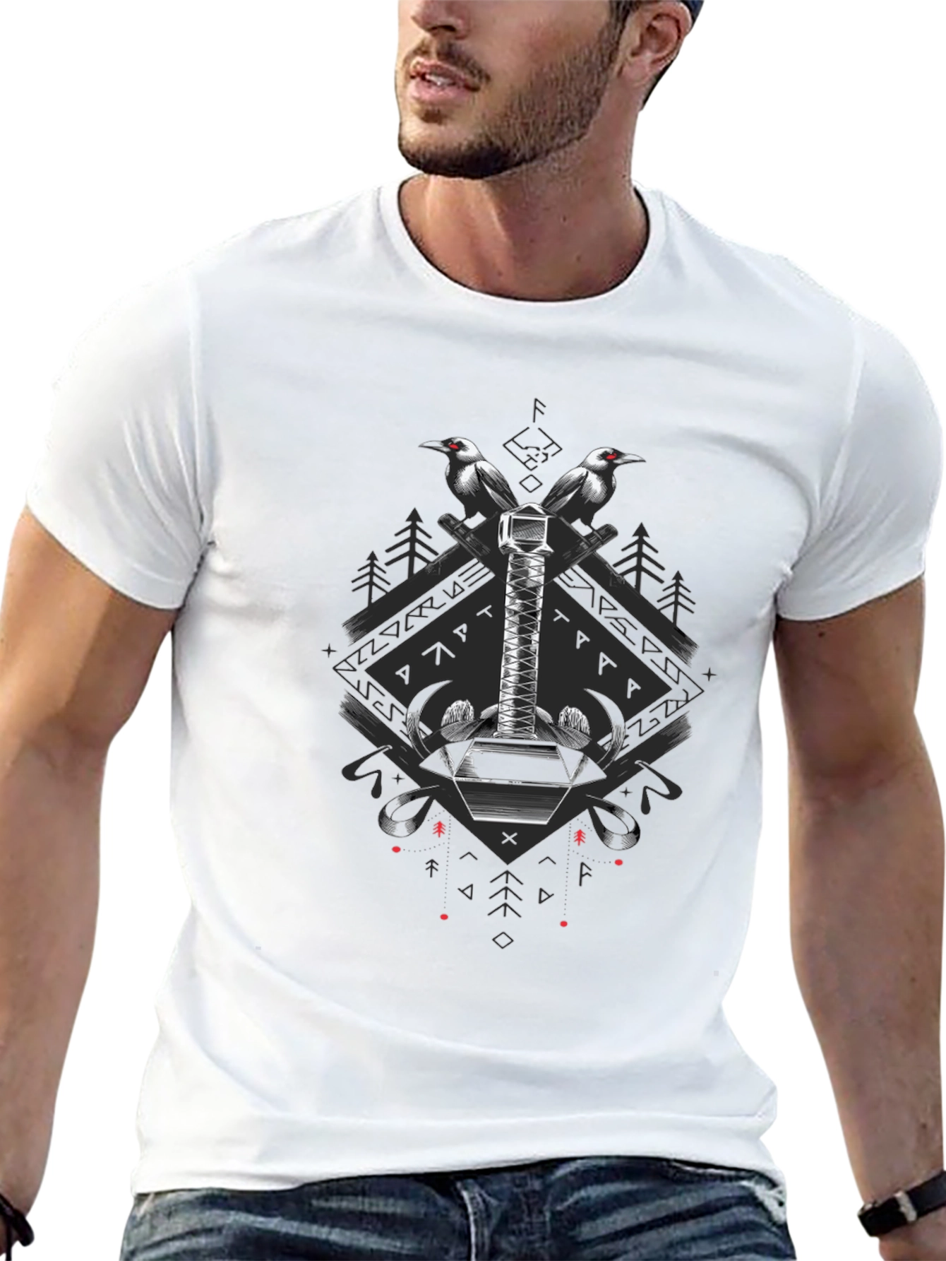 Hammer Graphic Tee - Black Cotton Blend