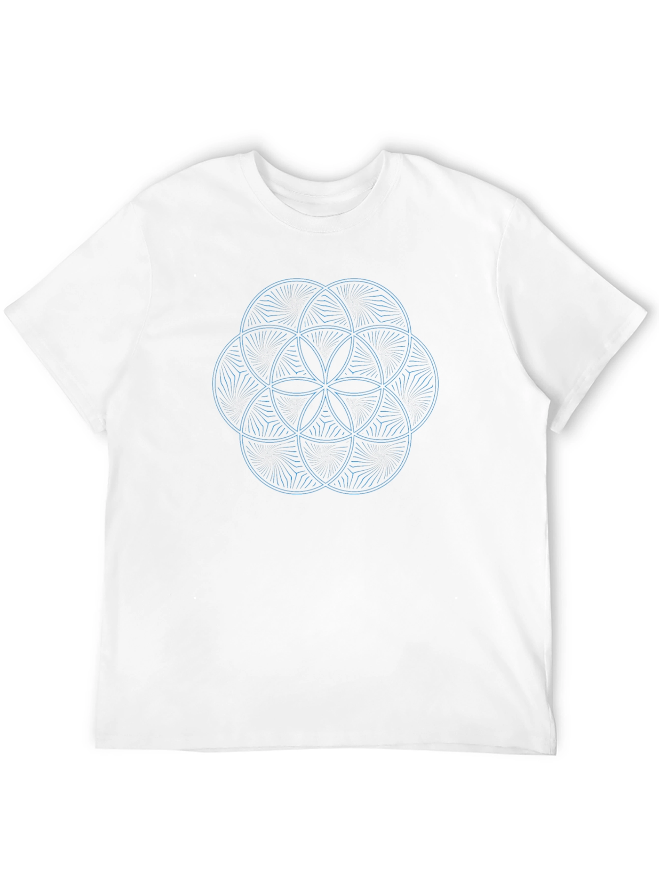 Geometric Flower of Life Graphic Tee - Black
