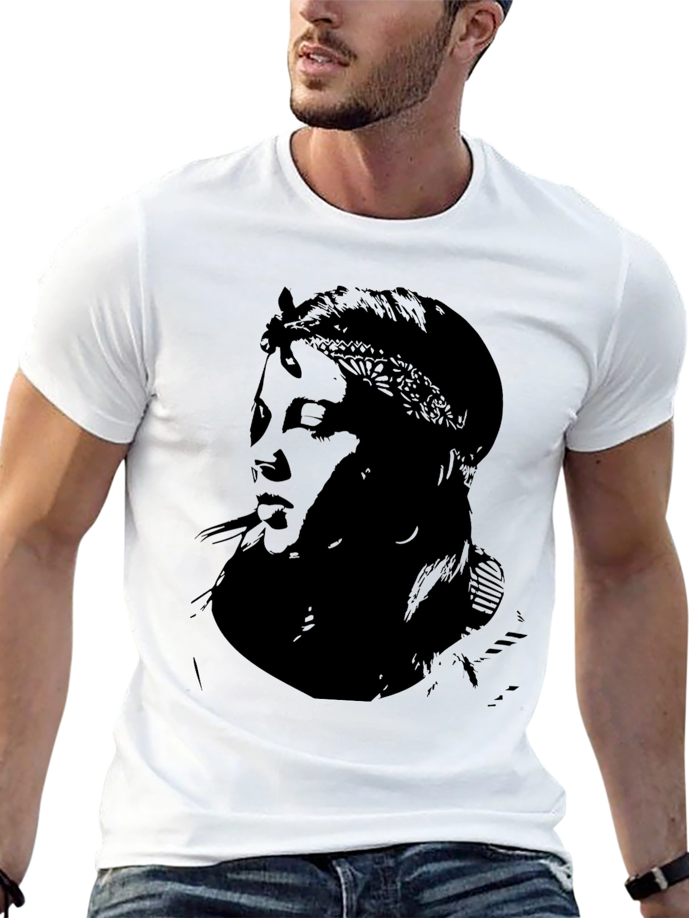 Tupac Silhouette Graphic Black T-Shirt