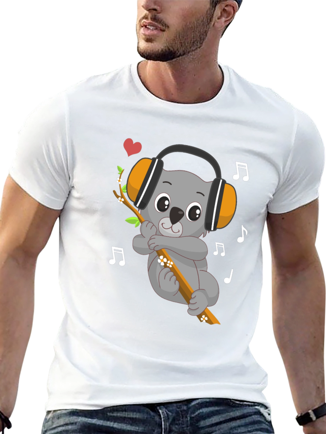 Cute Koala Music Lover Graphic Tee