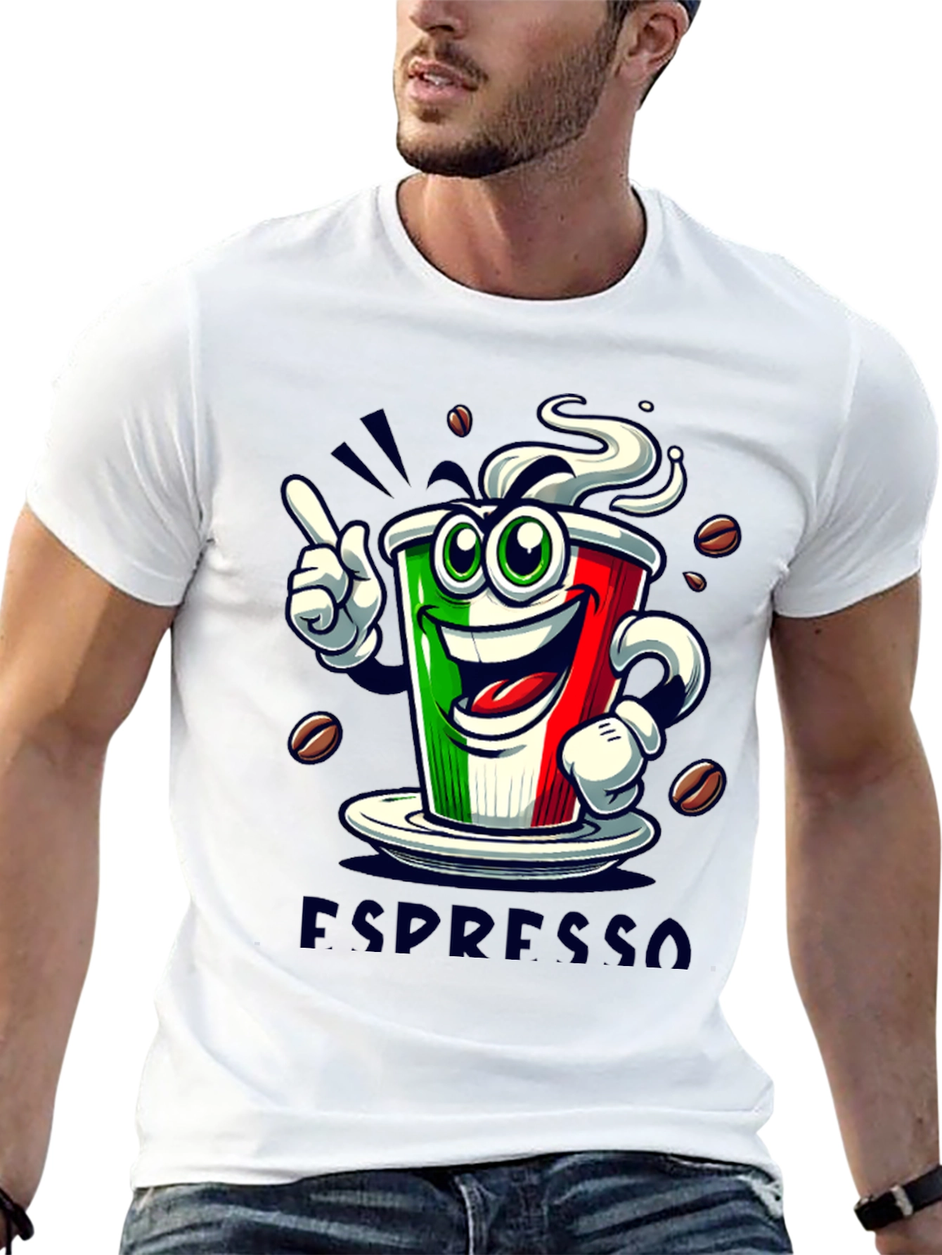 Espresso Italian Flag Graphic T-Shirt