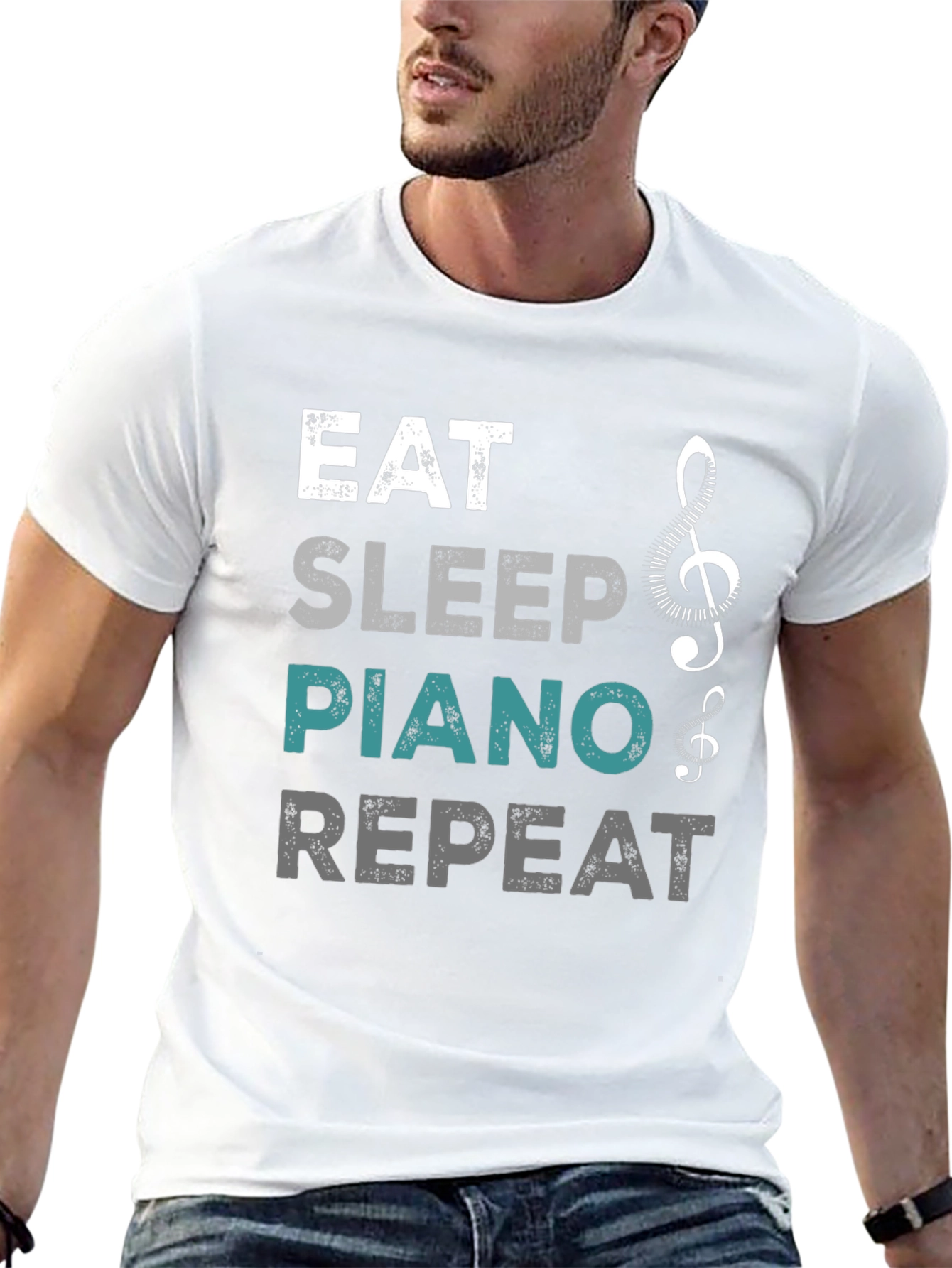 Eat Sleep Piano Repeat Graphic Tee