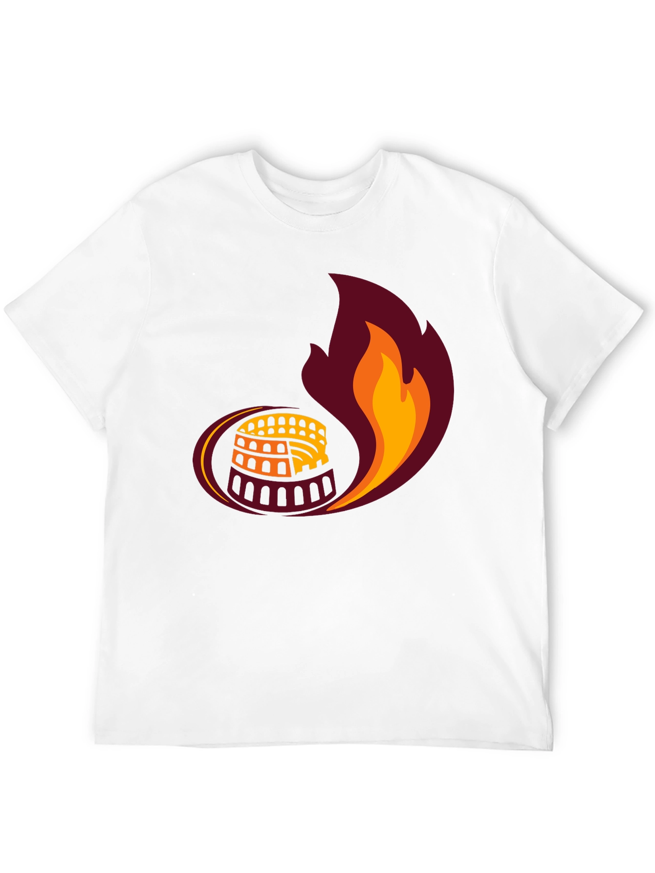 Colosseum Flame Graphic Tee - Roman Style