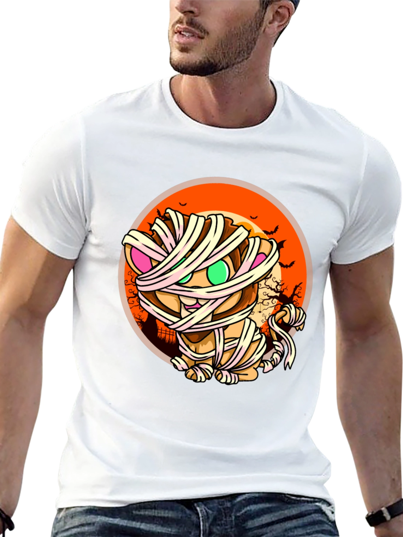 Mummy Cat T-Shirt - Halloween Design