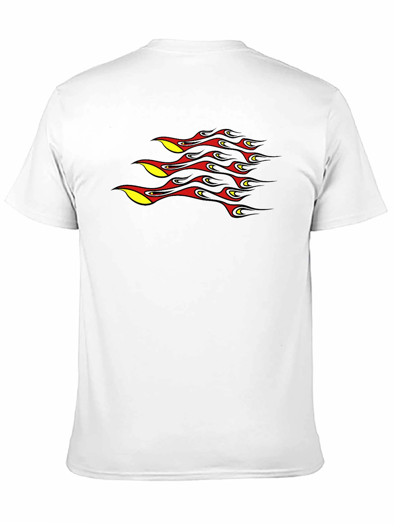 Black T-Shirt with Abstract Flame Design