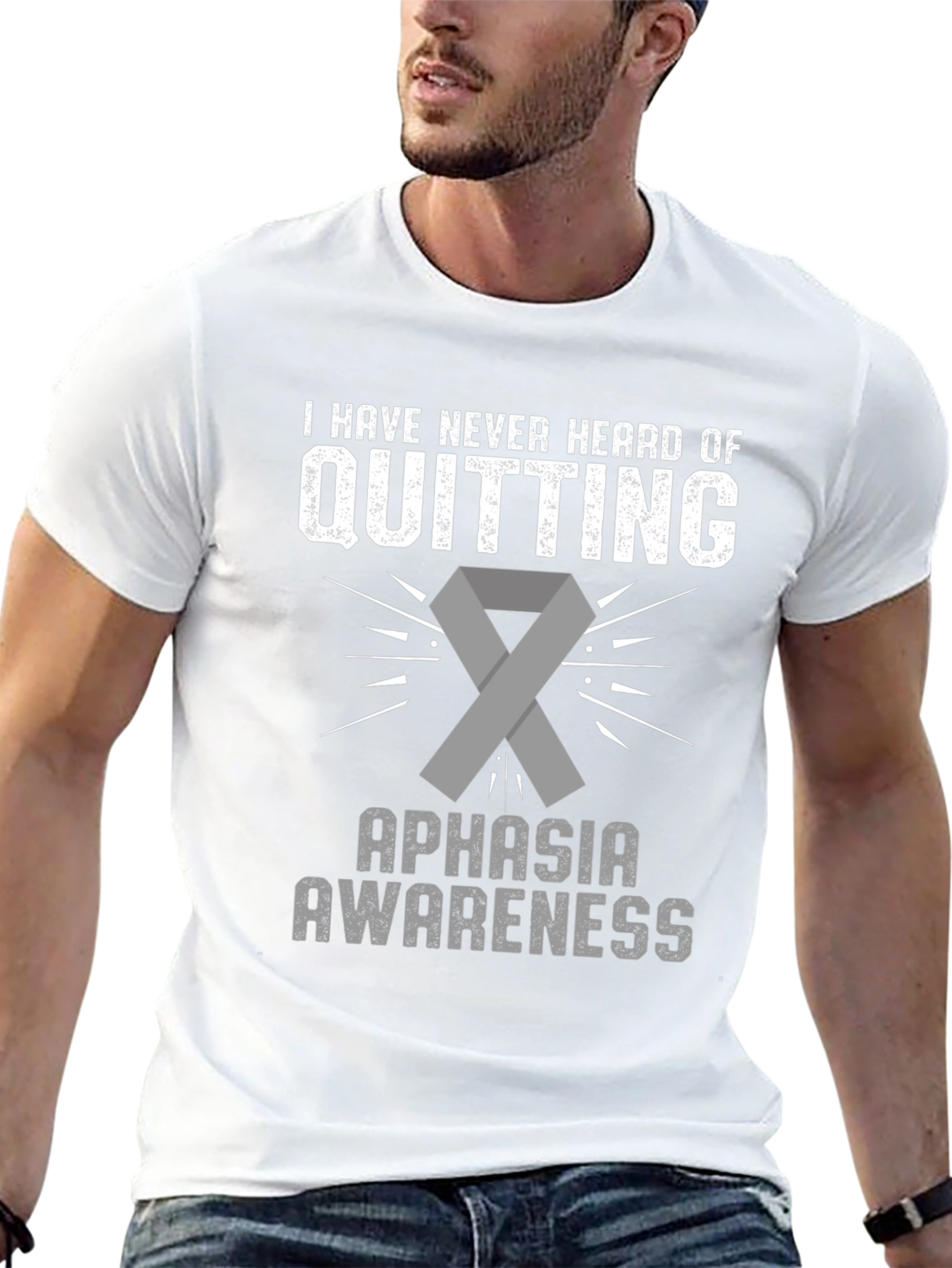 Aphasia Awareness T-Shirt: Never Quitting