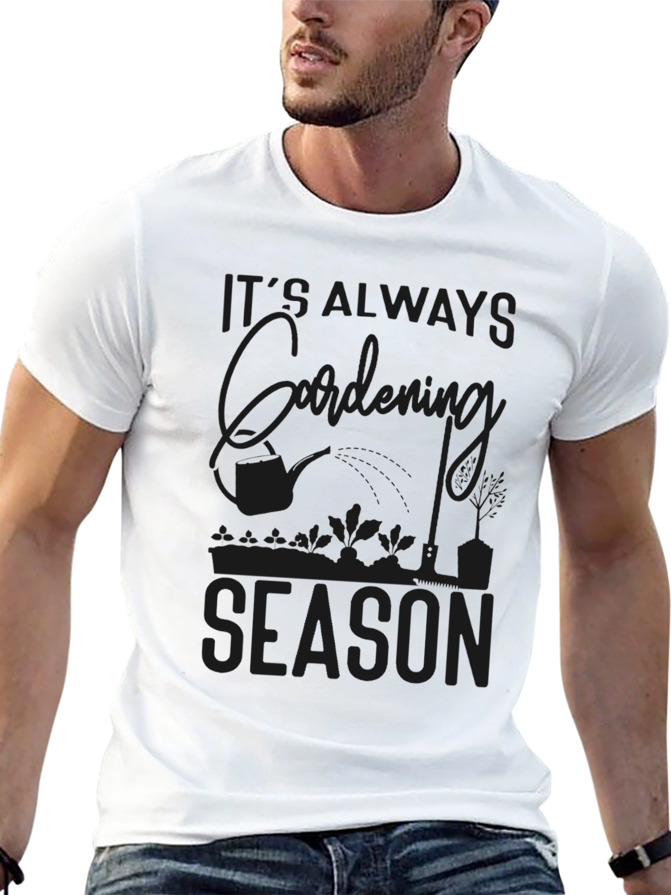 Gardening Season Black Graphic Tee