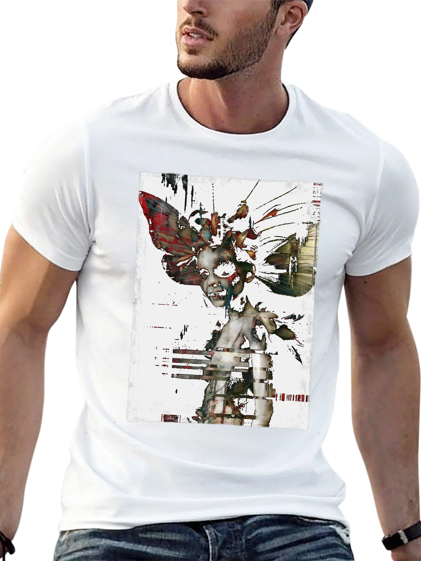 Abstract Art Graphic Print Black T-Shirt