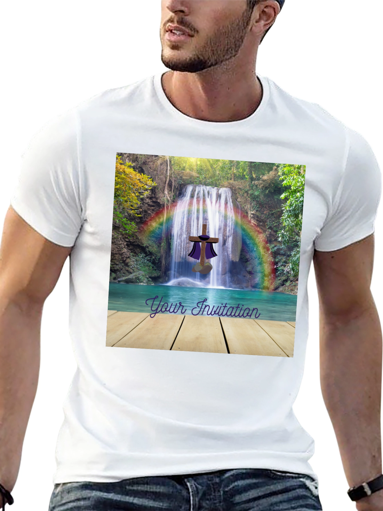 Waterfall Cross Graphic Tee - Your Invitation