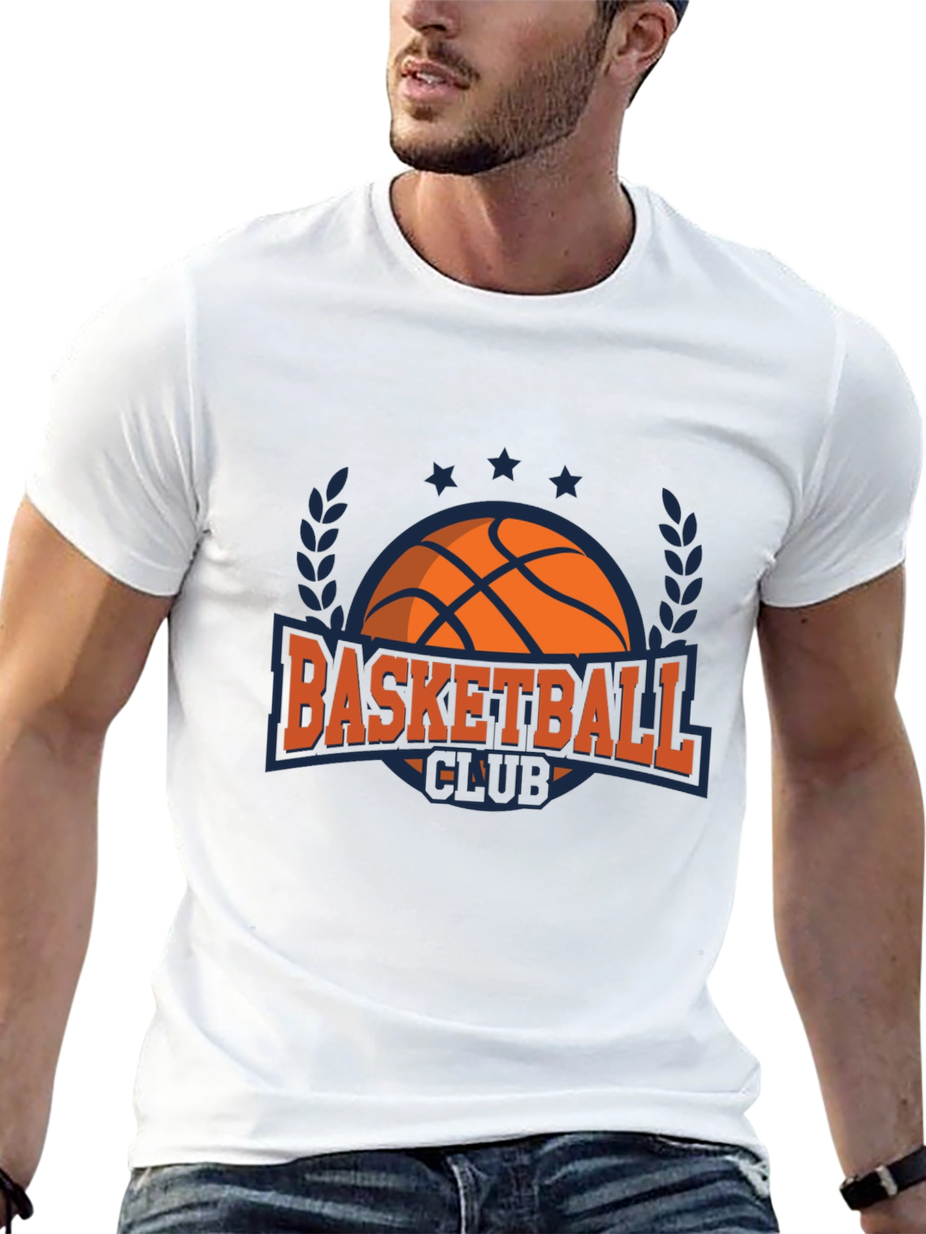 Basketball Club Graphic Tee - Black Cotton T-Shirt