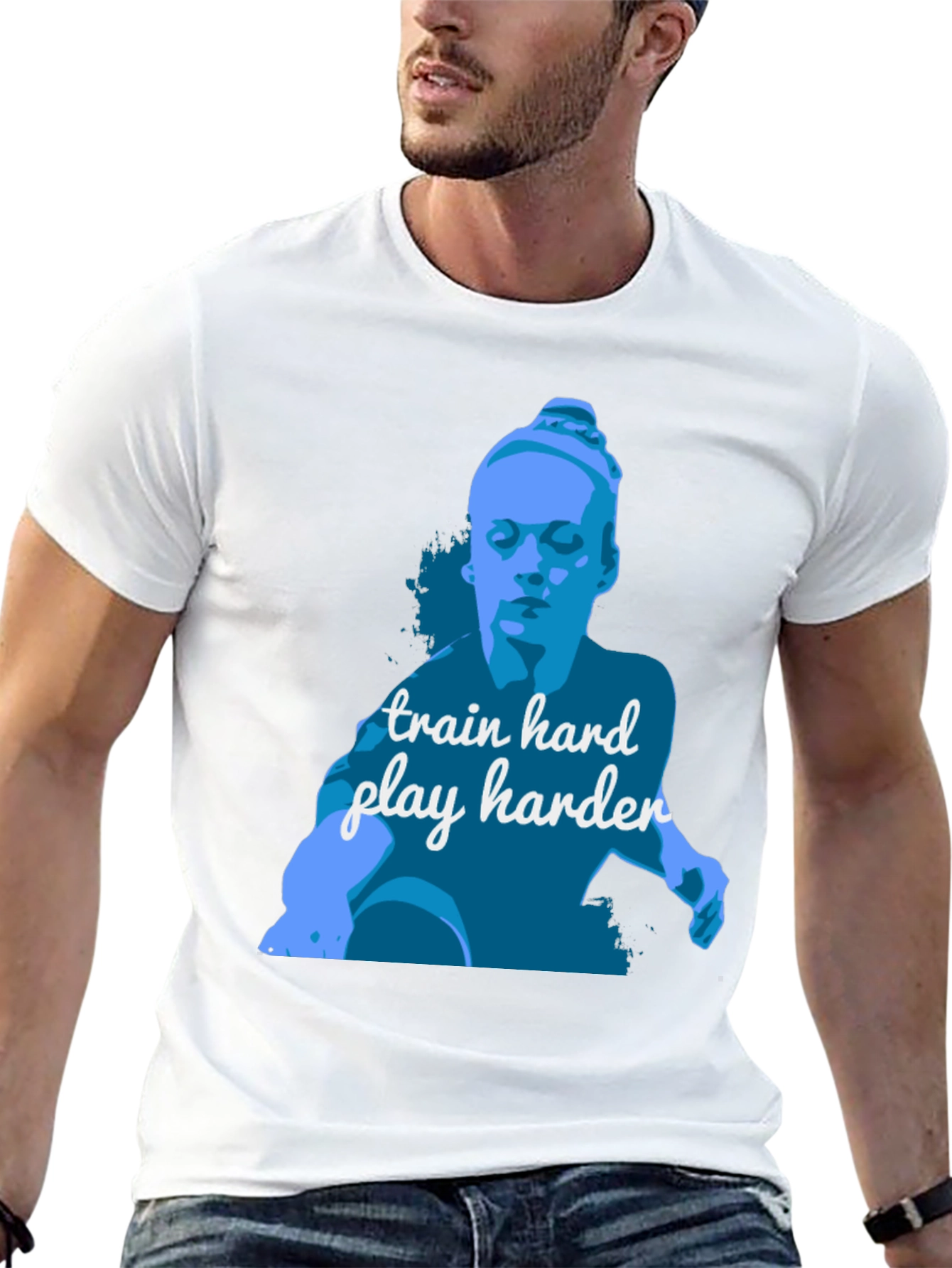 Train Hard Play Harder Black Graphic Tee