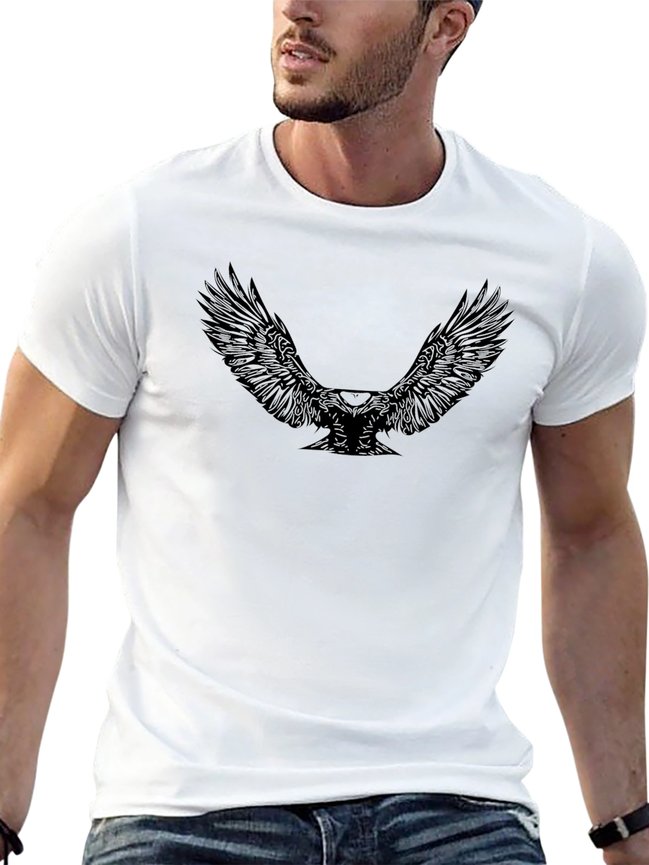 Black Eagle Graphic Tee - Stylish Menswear