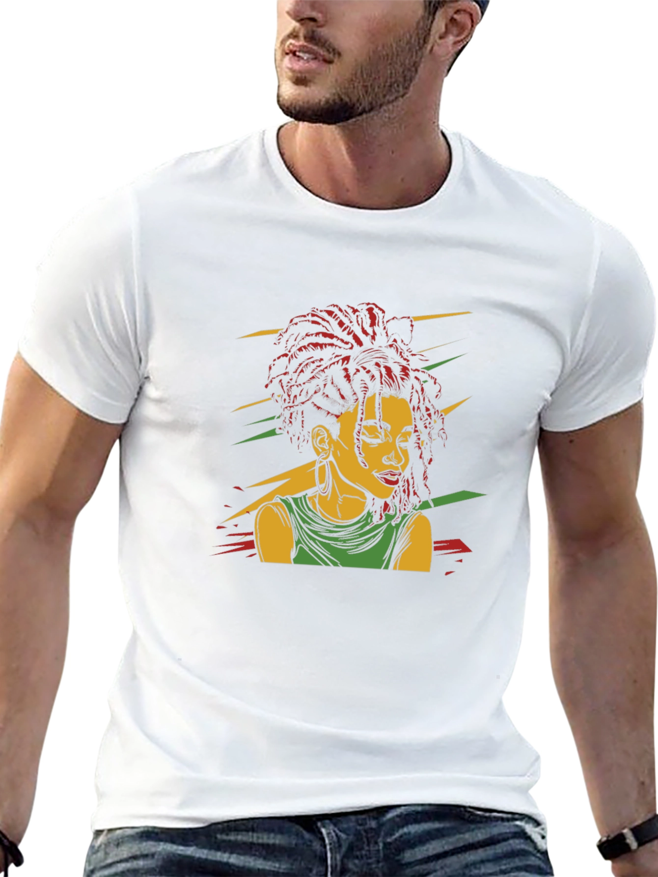 Rasta Woman Graphic Black T-Shirt