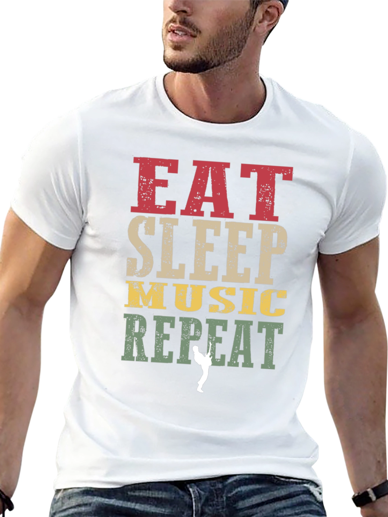 Eat Sleep Music Repeat Graphic T-Shirt