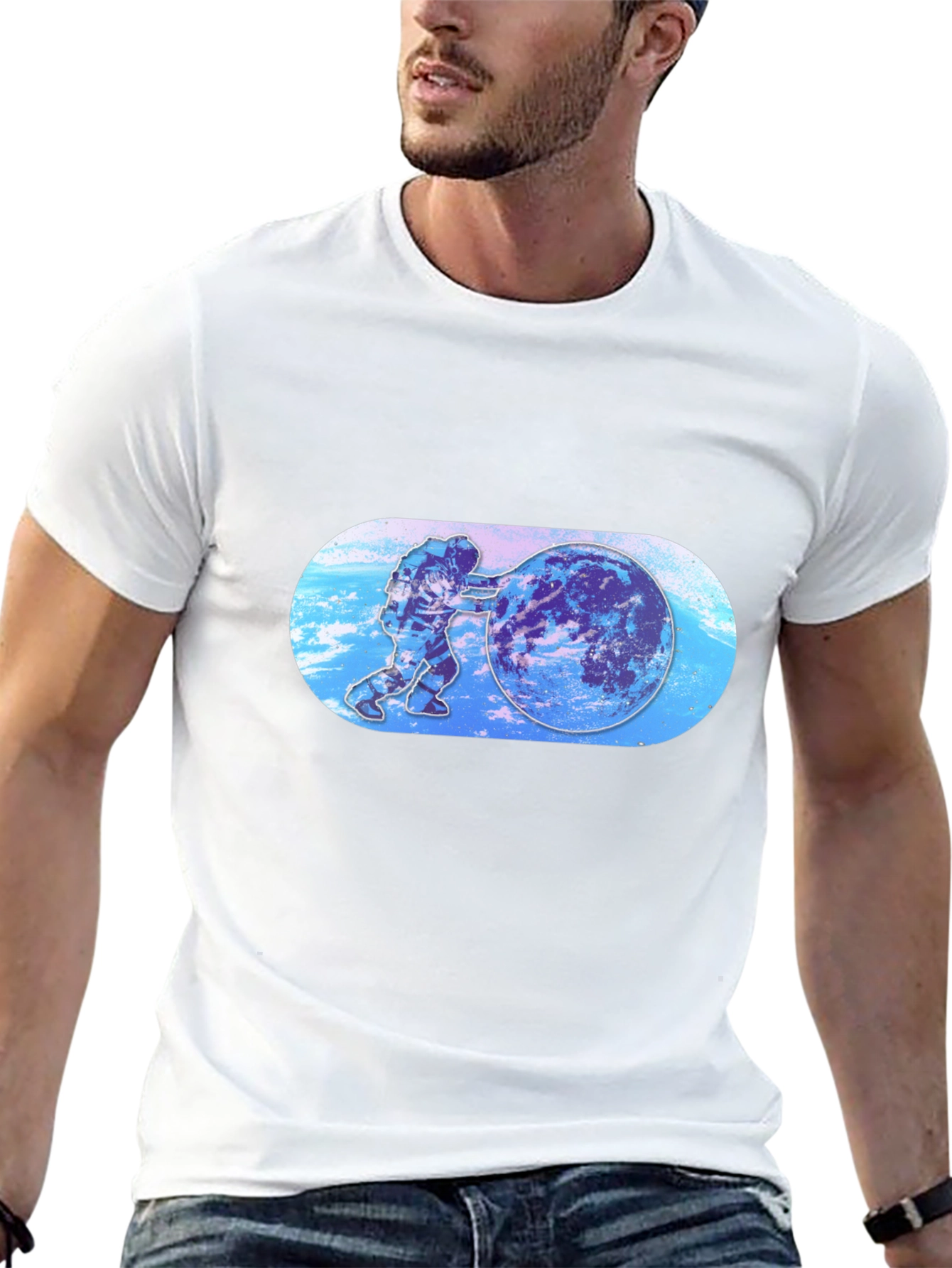Astronaut Pushing Earth T-Shirt