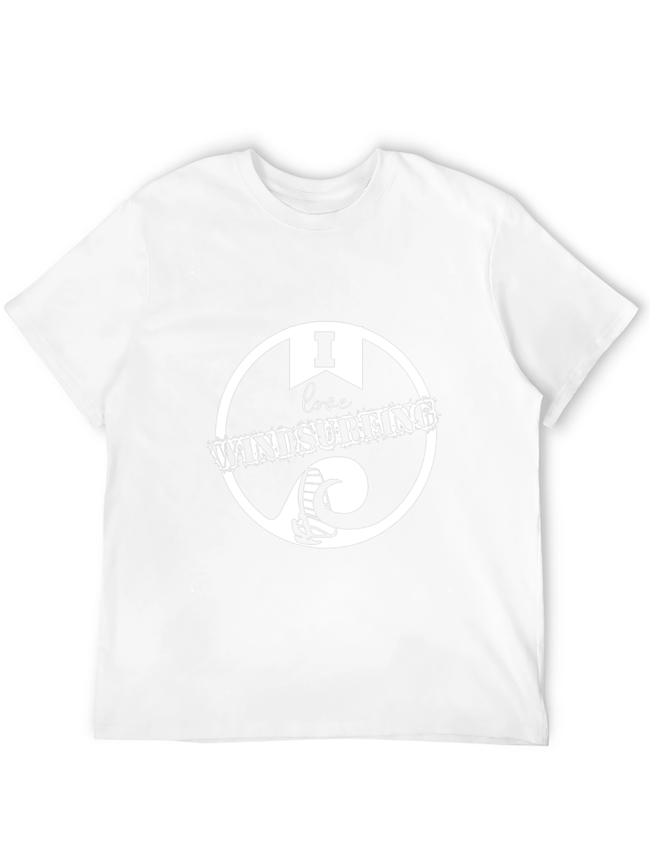 I Love Windsurfing Black Graphic T-Shirt