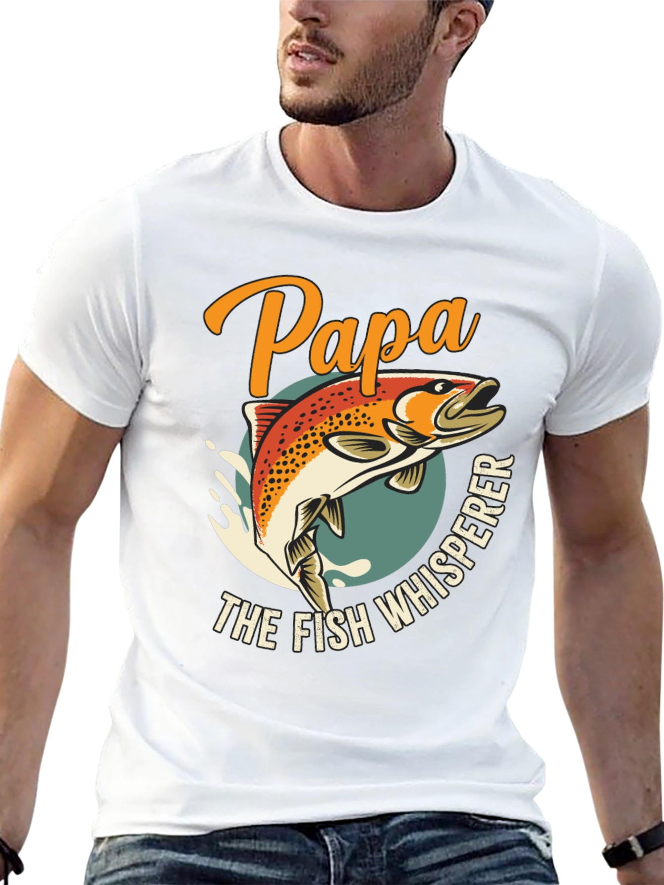 Papa the Fish Whisperer Graphic T-Shirt