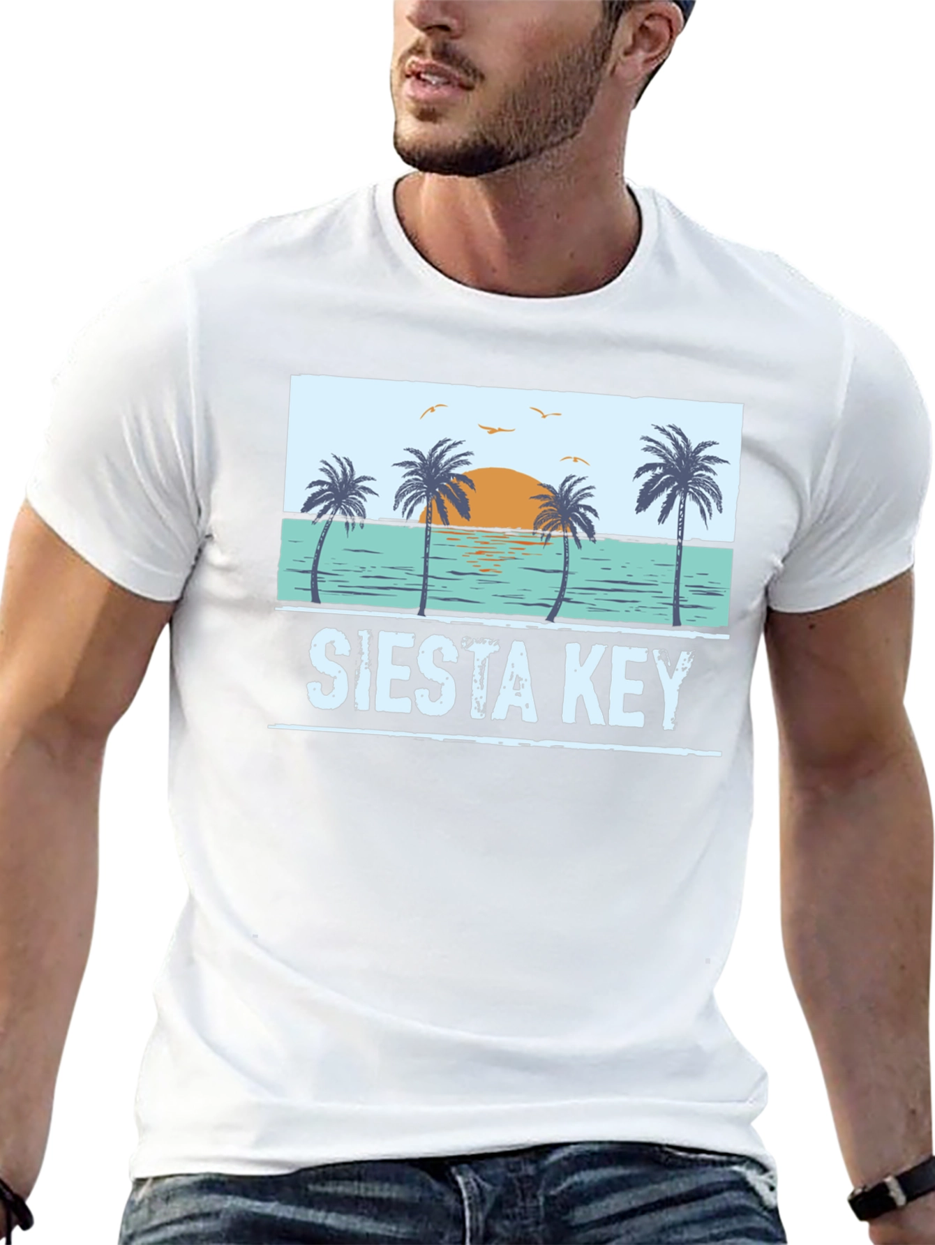 Siesta Key Palm Tree Graphic T-Shirt