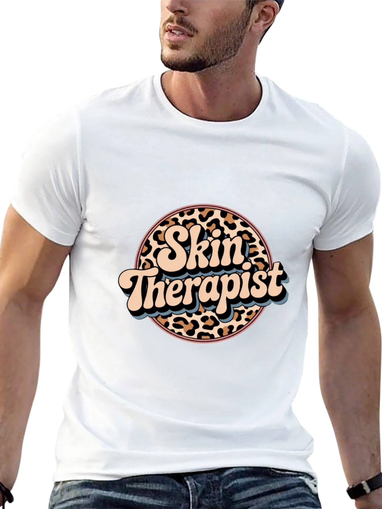 Skin Therapist Leopard Print Graphic Tee