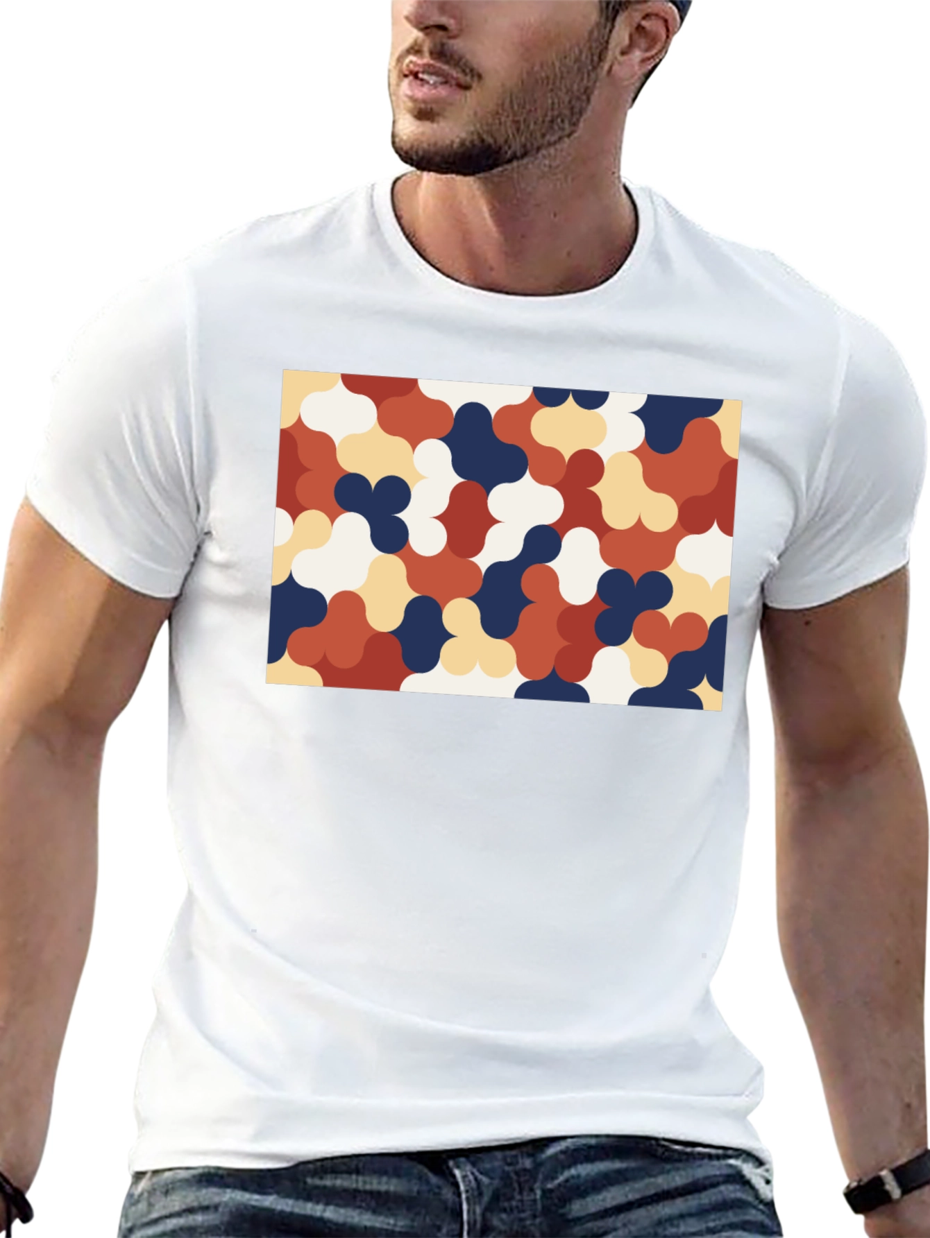 Retro Pattern Black T-Shirt