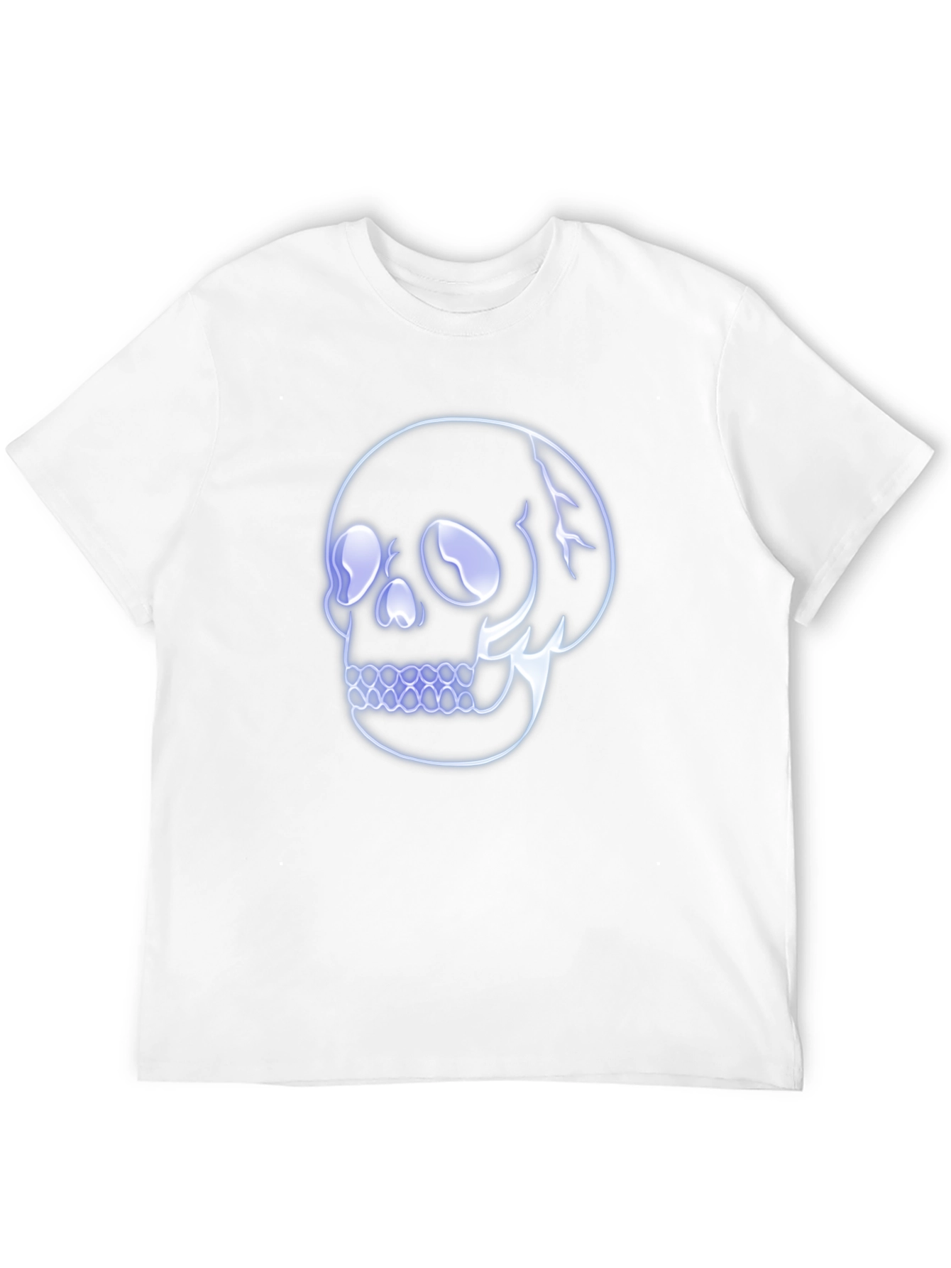 Neon Skull Graphic Print Black T-Shirt