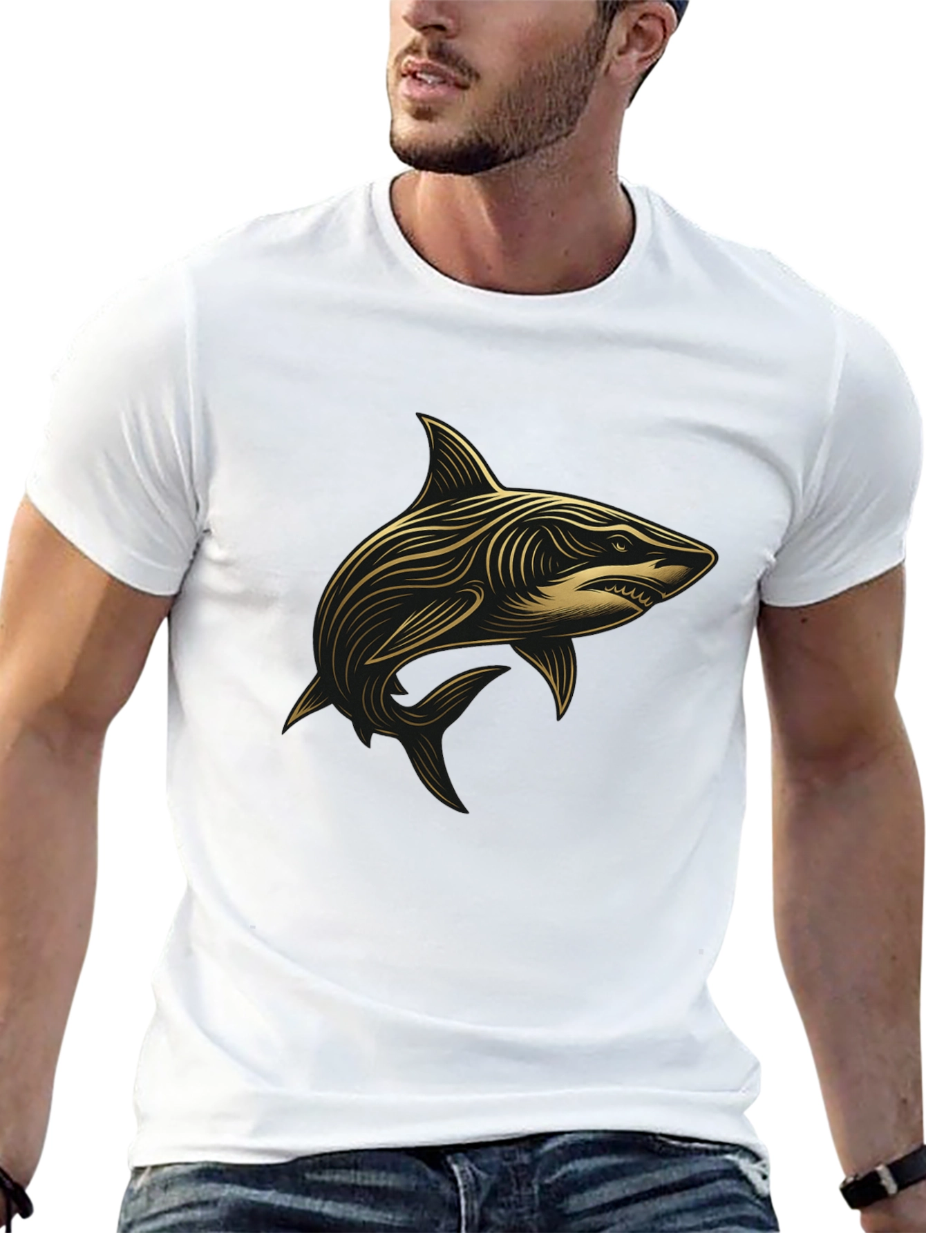 Shark Graphic Black T-Shirt - Stylish Design