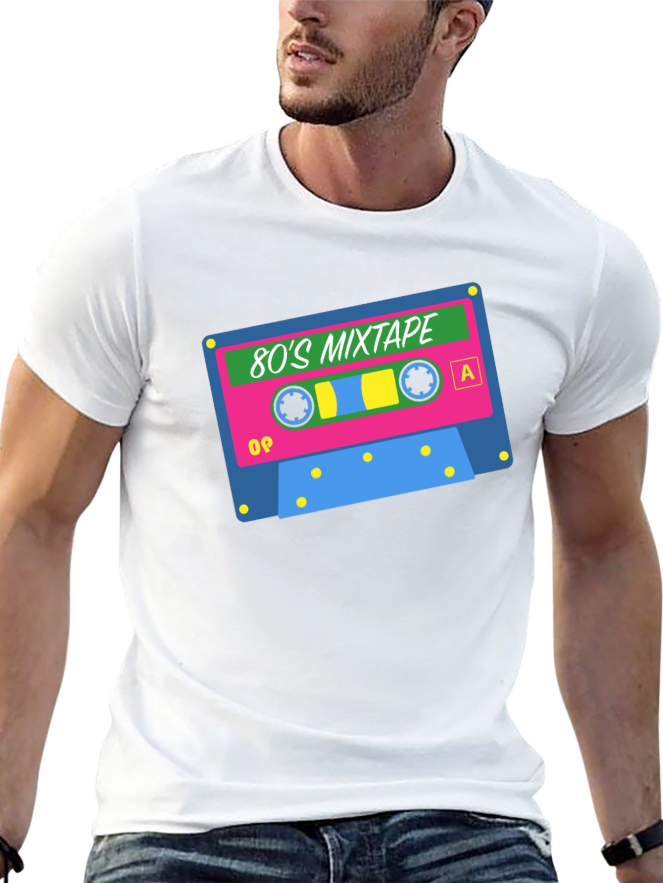 Retro 80s Mixtape Graphic T-Shirt - Black