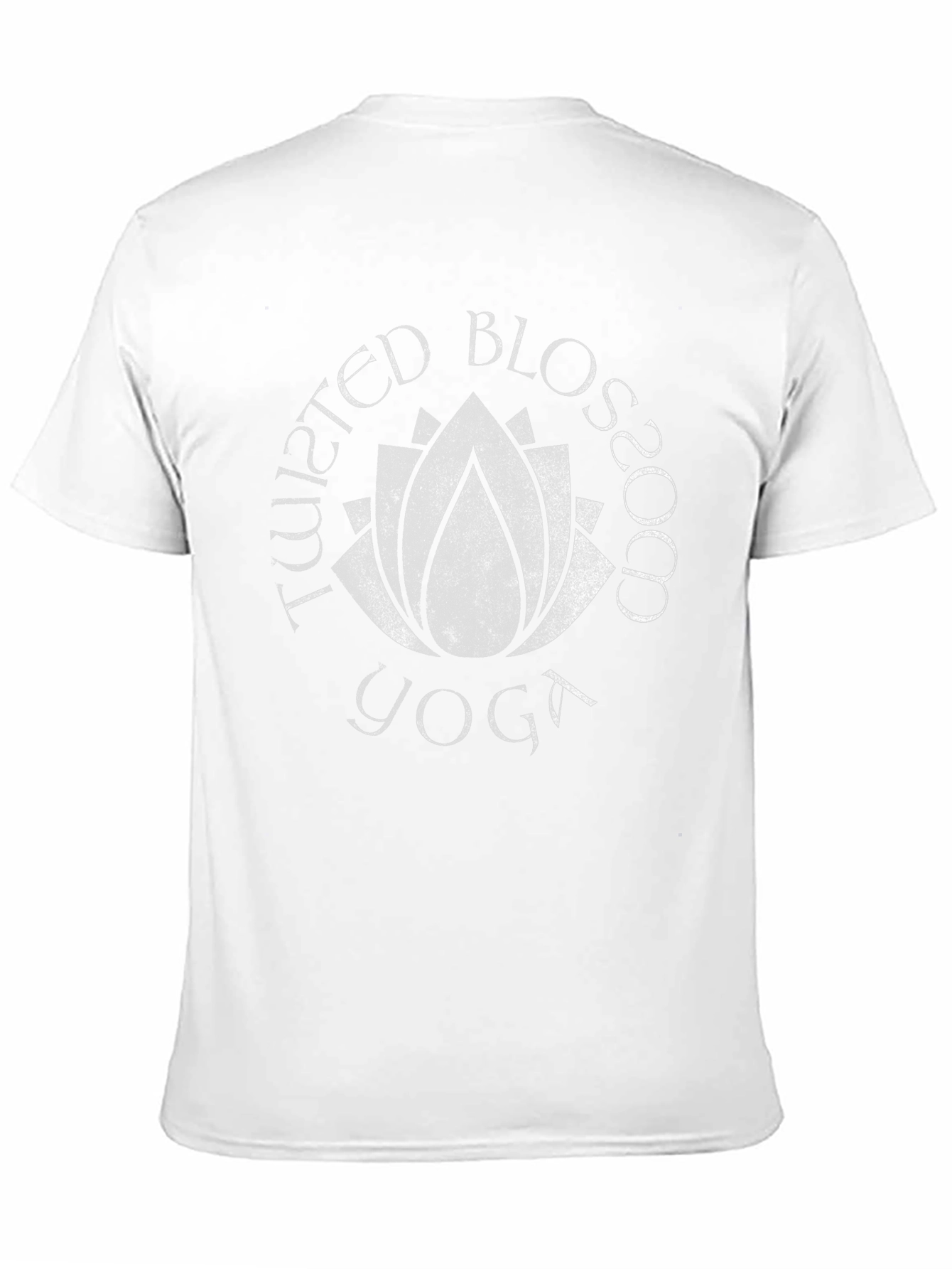 Twisted Blossom Yoga T-Shirt - Lotus Design