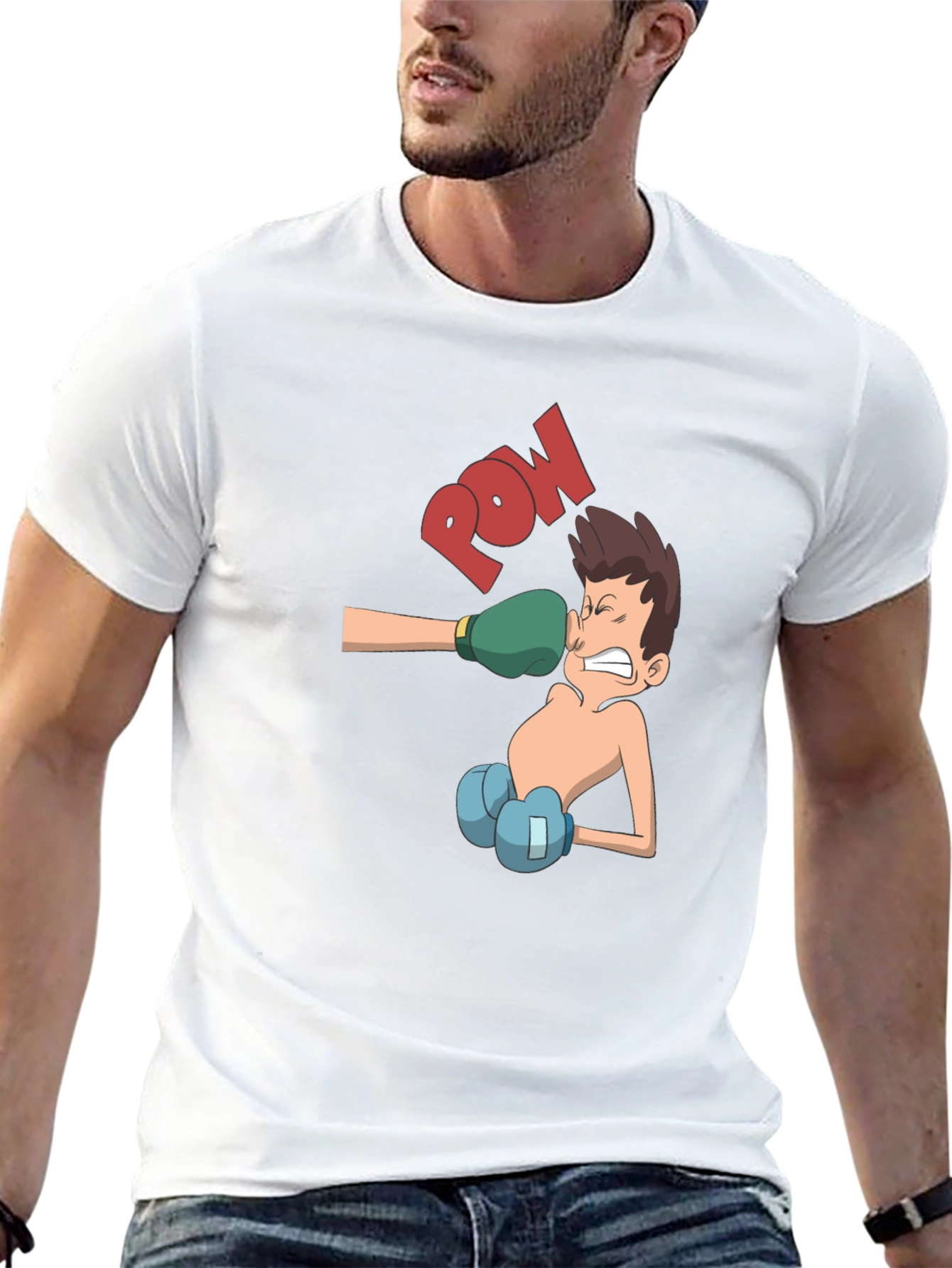 Cartoon Boxer T-Shirt - Punch Design