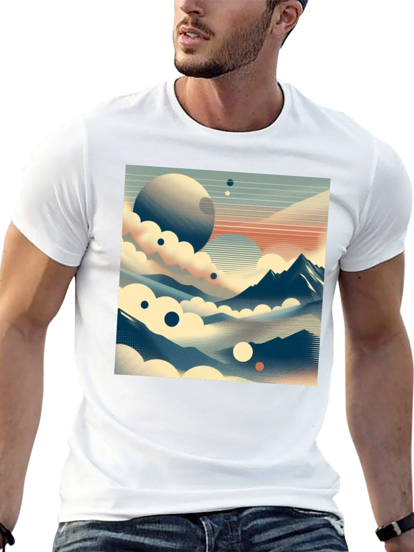 Cosmic Landscape Graphic Tee - Black