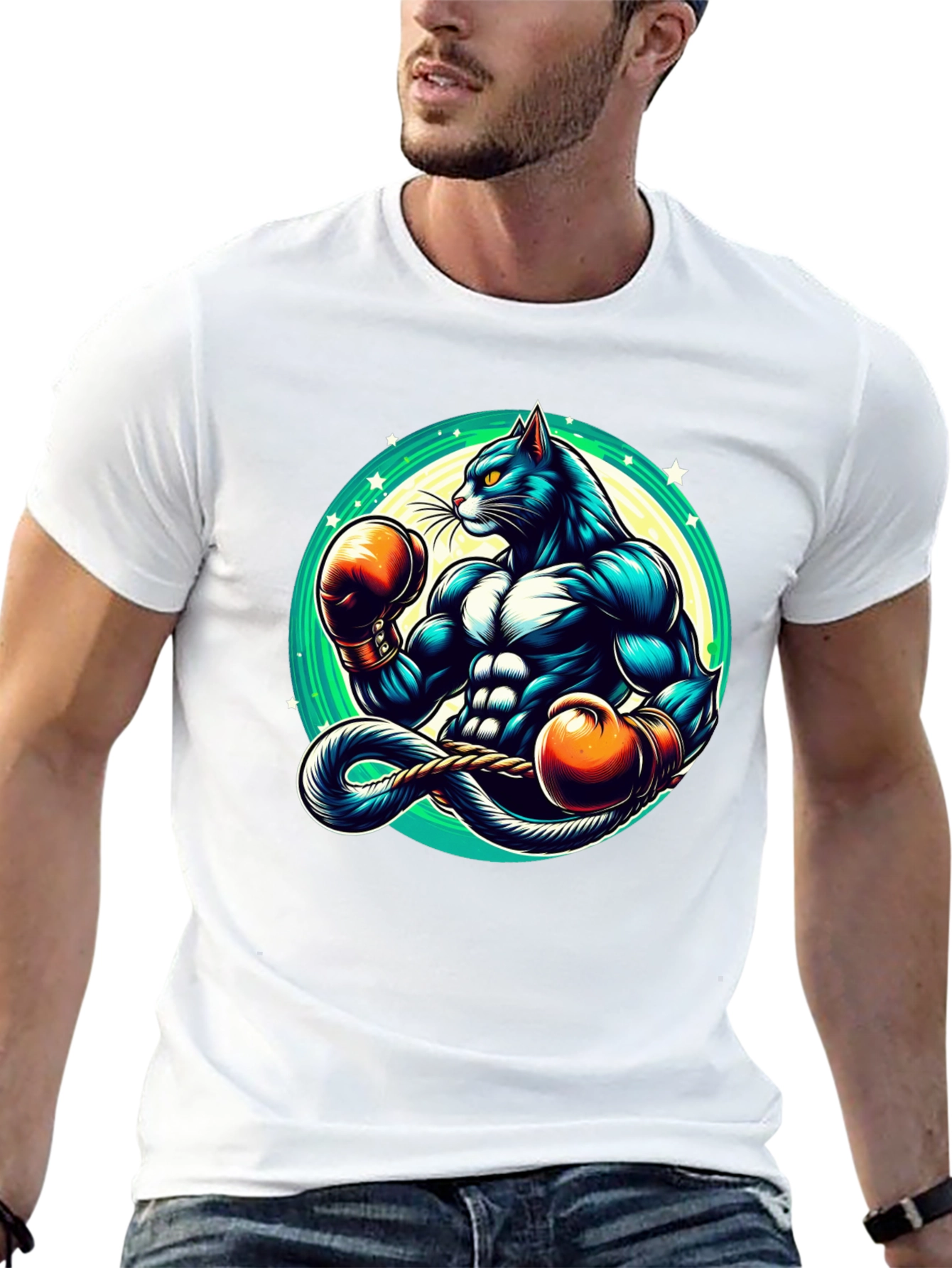 Boxing Cat Graphic Tee