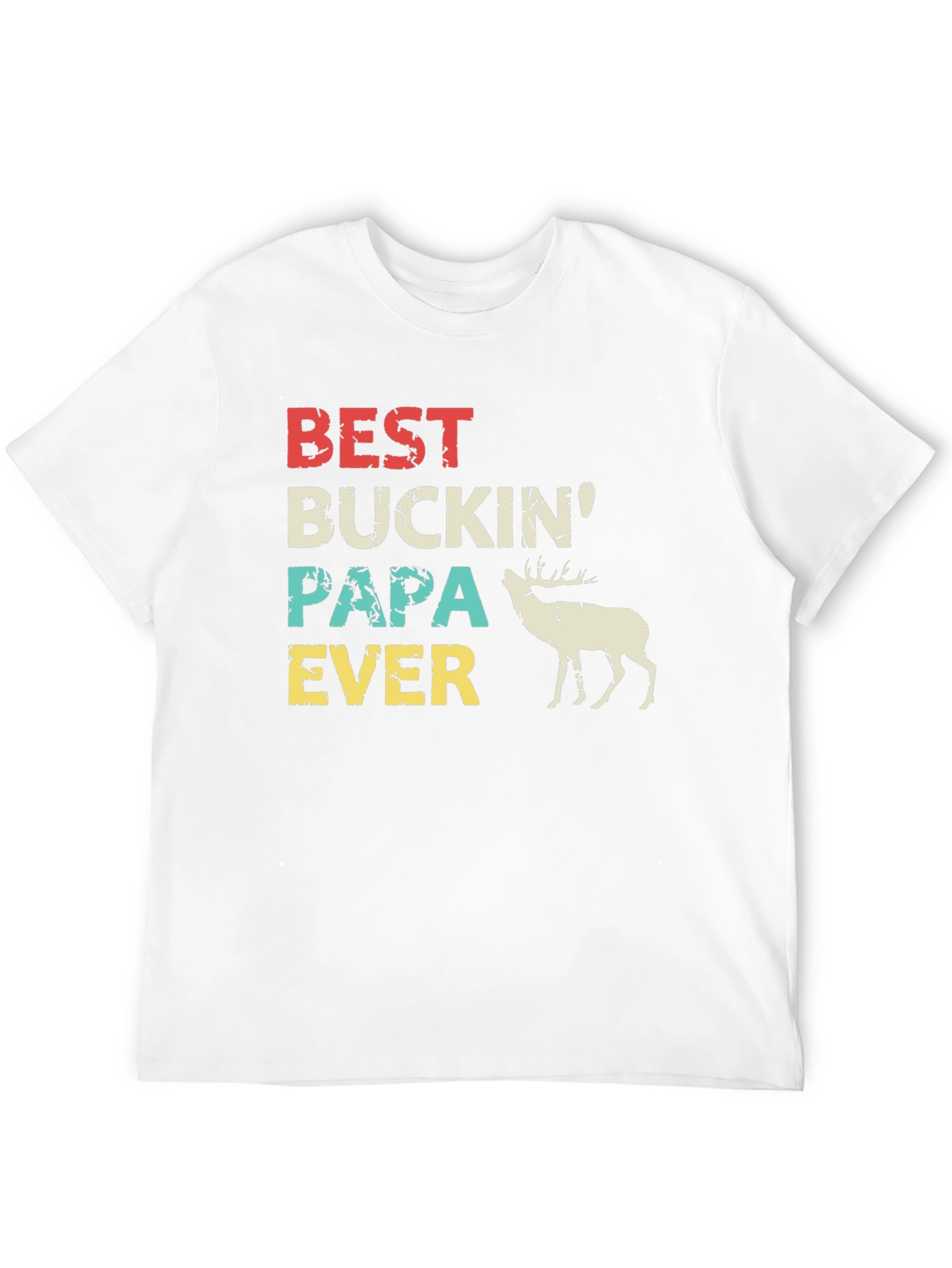 Best Buckin Papa Ever Deer Graphic T-Shirt