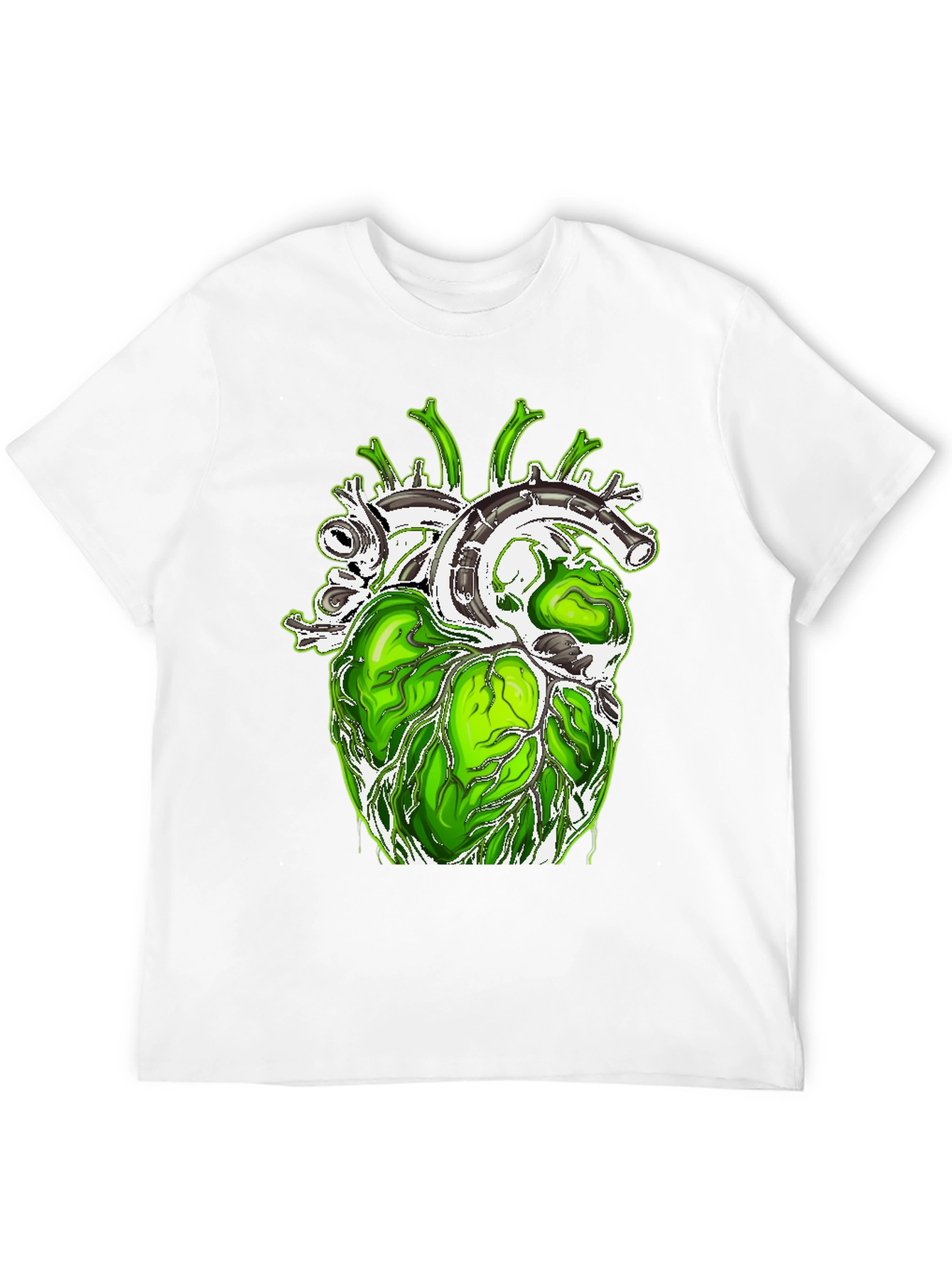 Green Anatomical Heart Graphic Tee - Unique Design!