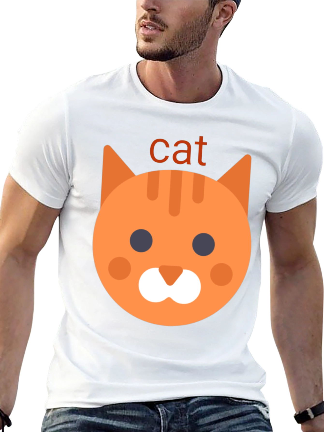 Cat Emoji Graphic Tee - Black Unisex T-Shirt