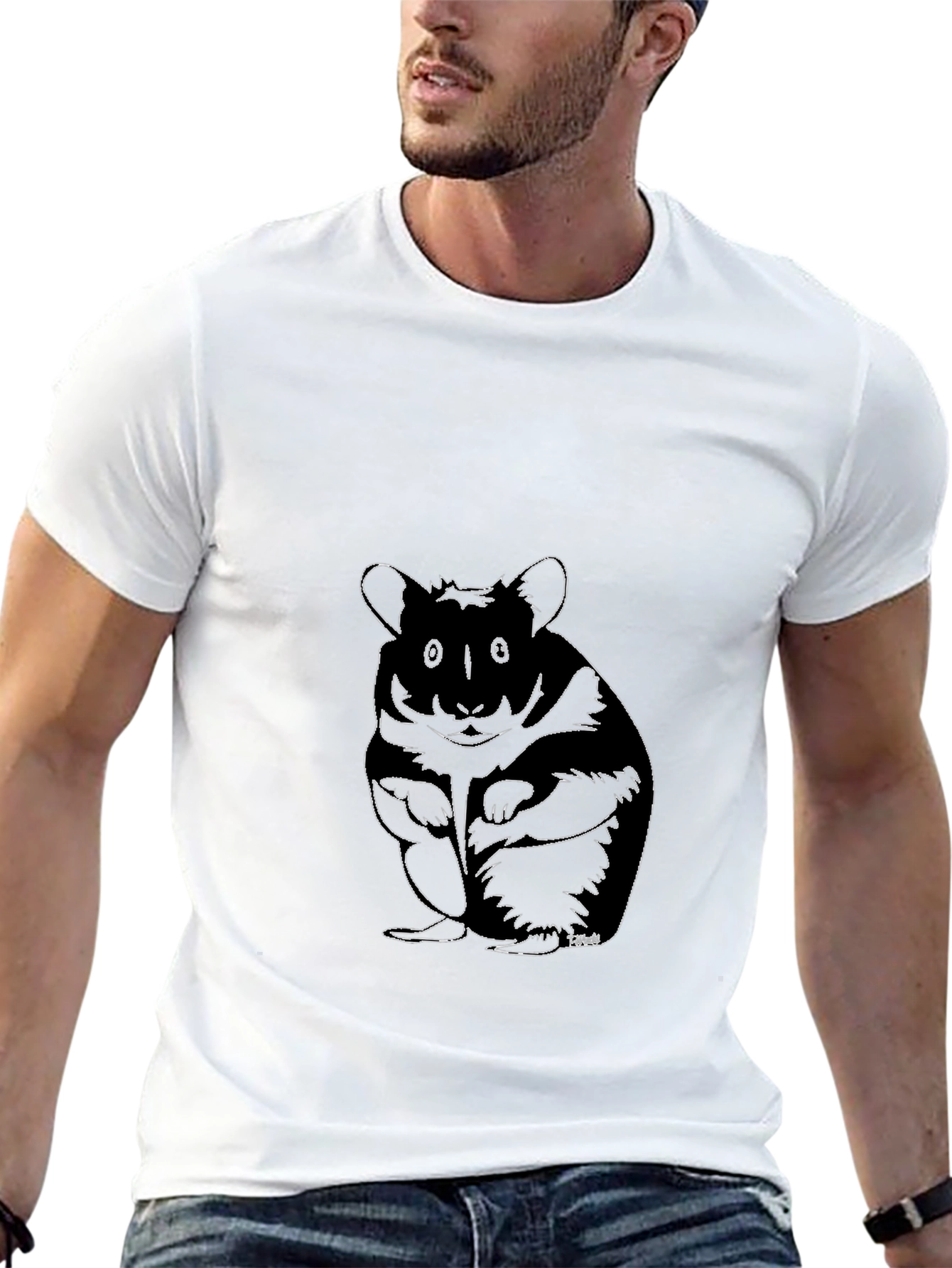 Hamster Outline Graphic Tee - Soft & Stylish