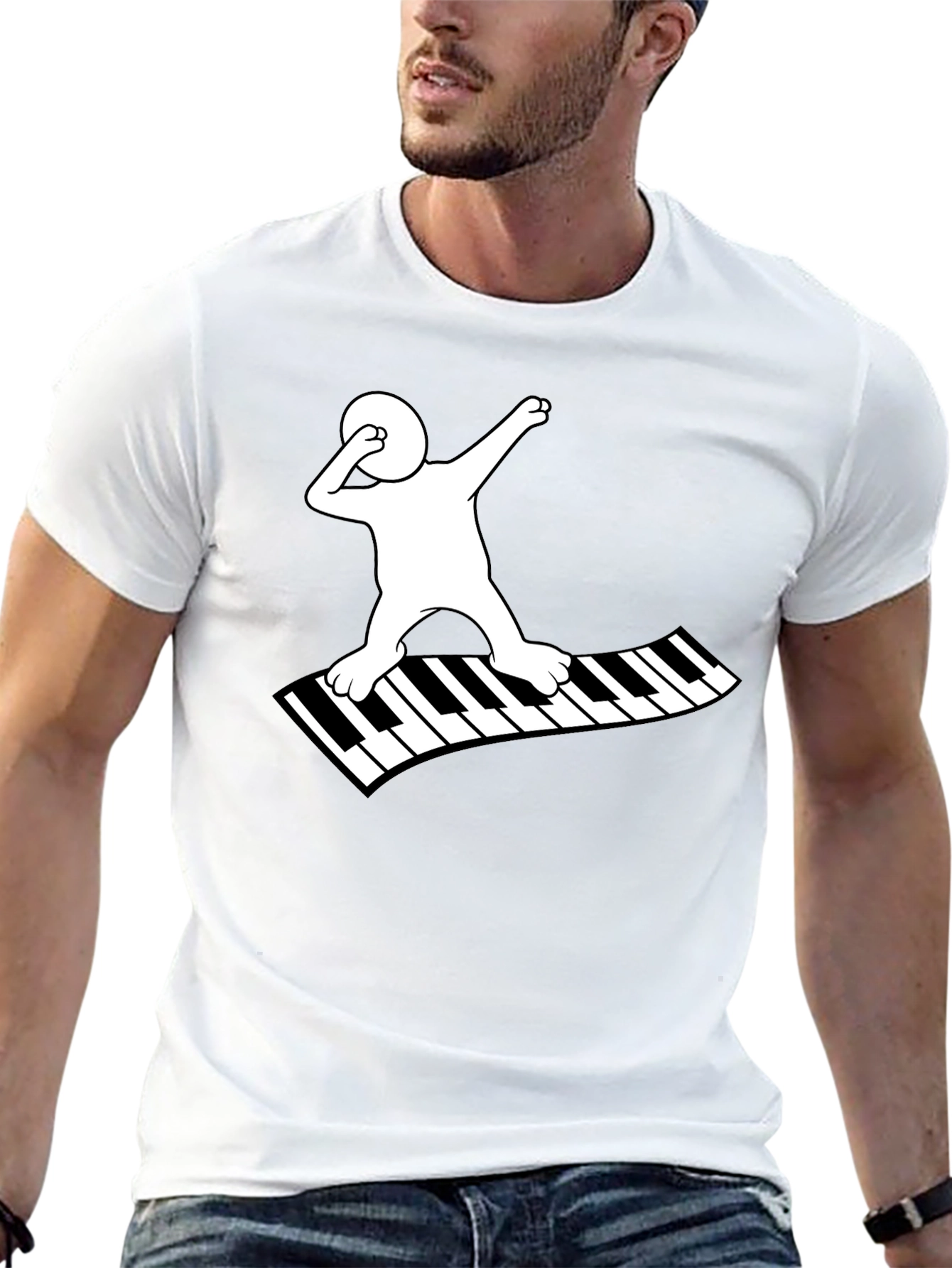 Piano Dab Black Graphic Tee Shirt