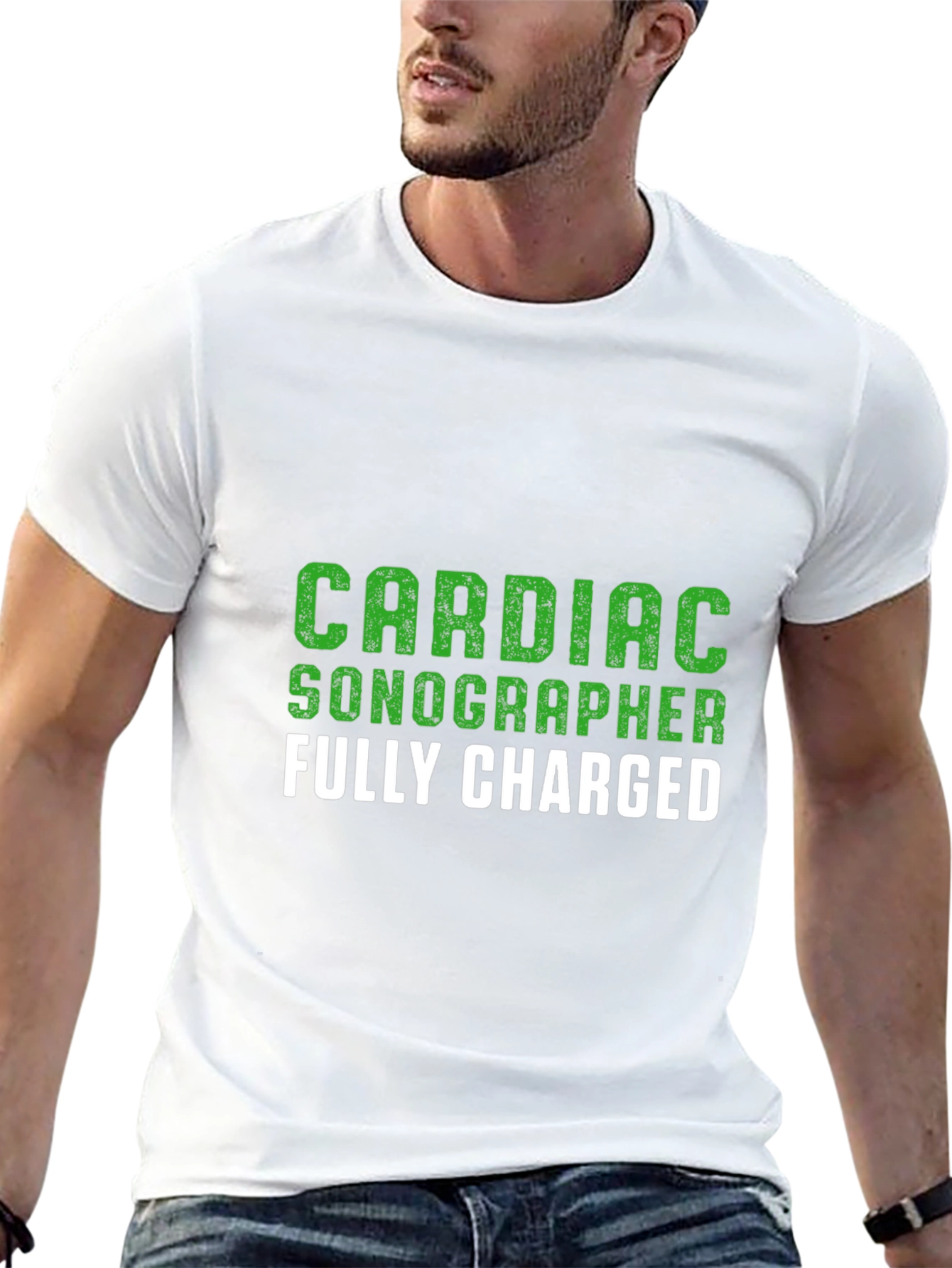 Cardiac Sonographer T-Shirt - Fully Charged