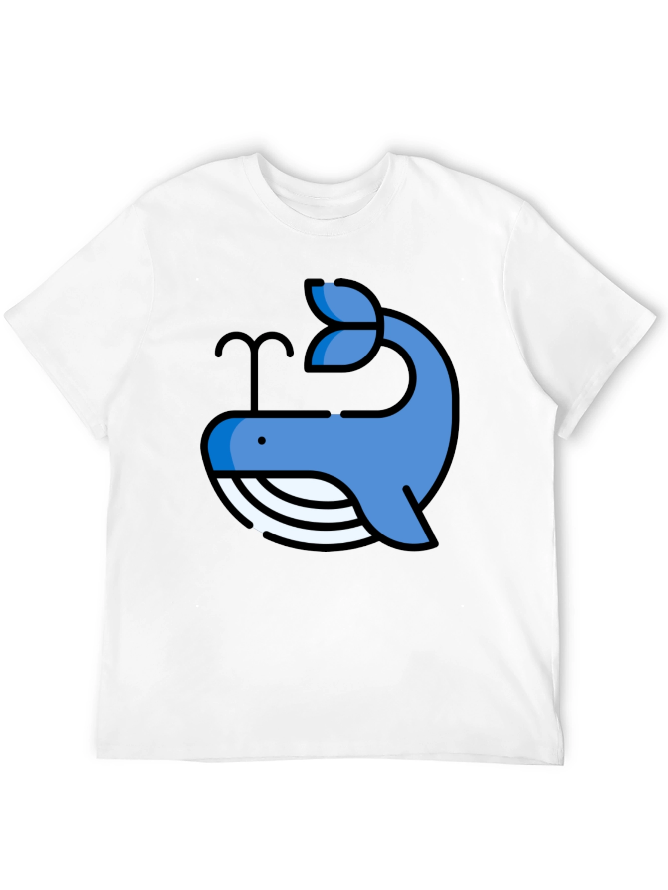 Whale Graphic Print Tee - Casual Black T-Shirt