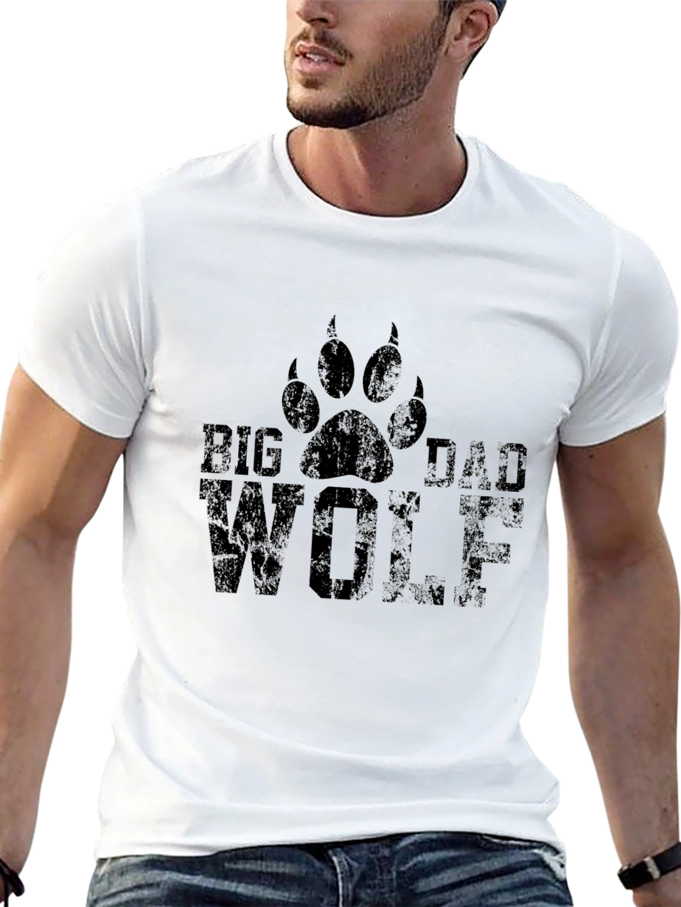 Big Dad Wolf T-Shirt - Distressed Graphic Tee