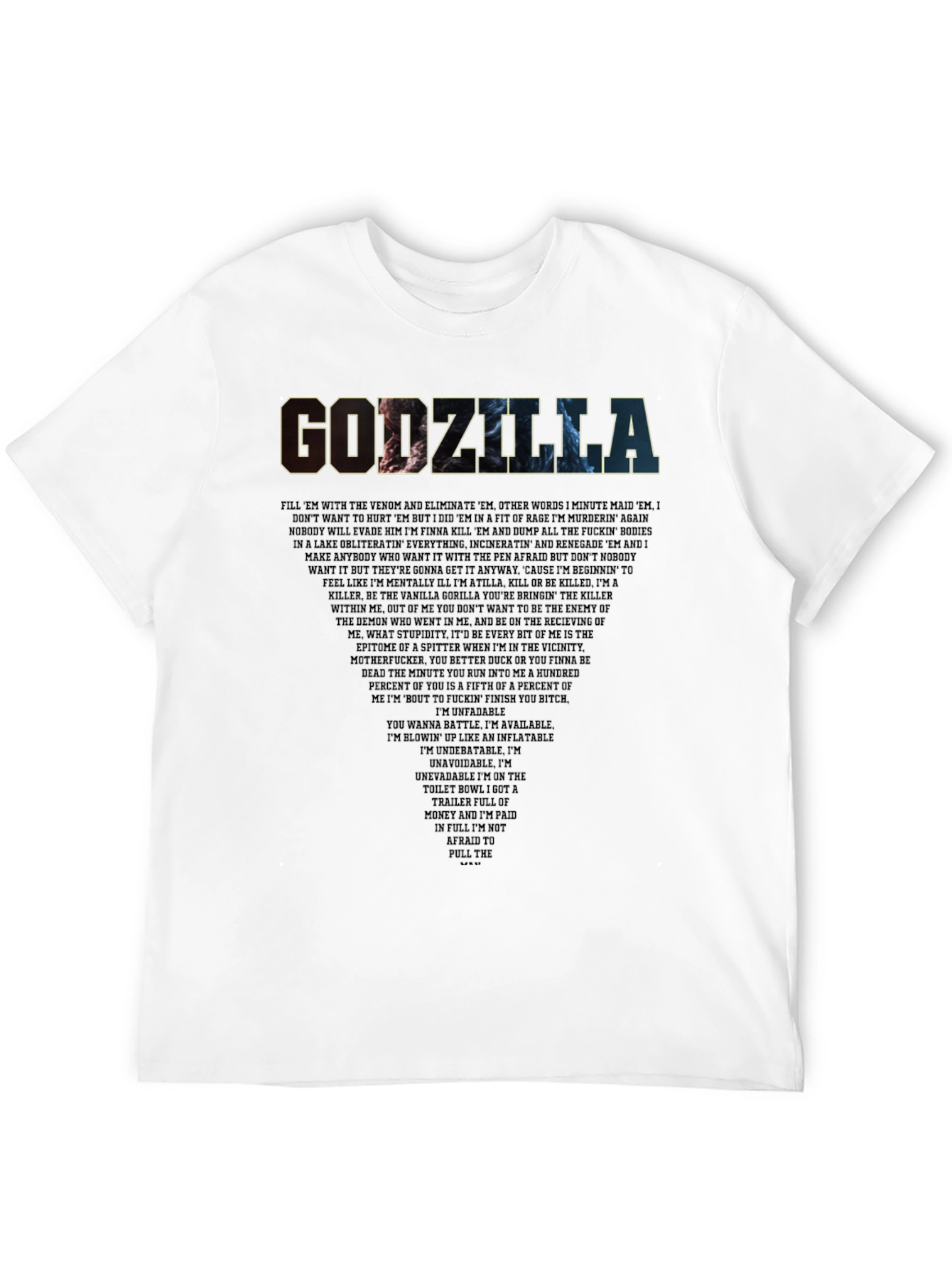 Godzilla Lyric T-Shirt - Eminem Rap Song Tee