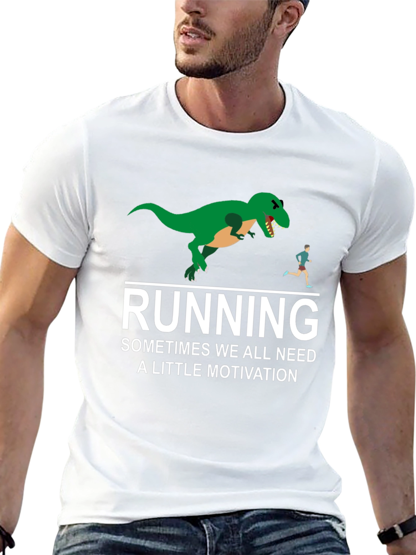 Running Motivation T-Shirt - Dinosaur Chase